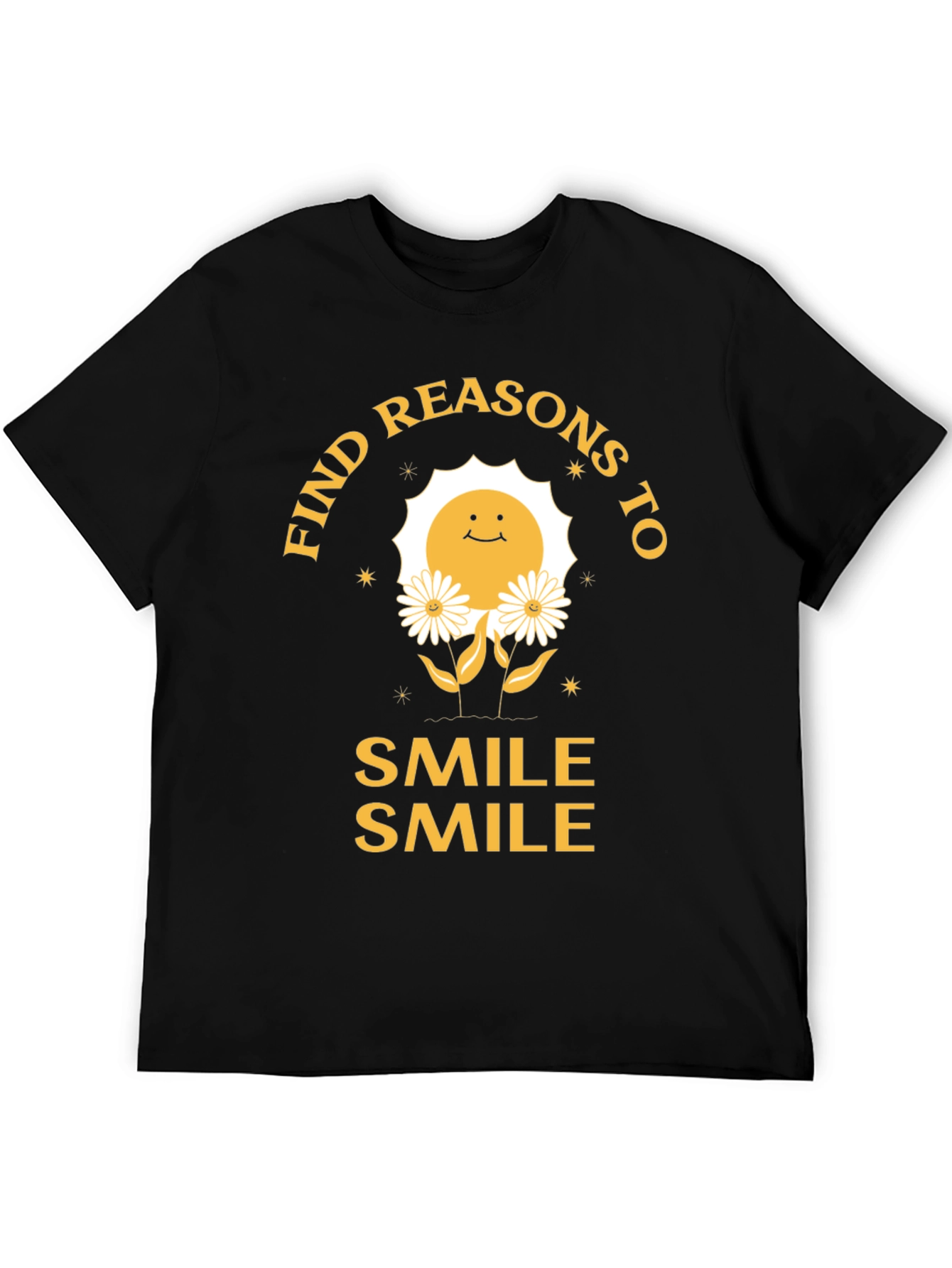 Black Smile Graphic Tee - Find Reasons To Smile T-Shirt view 5
