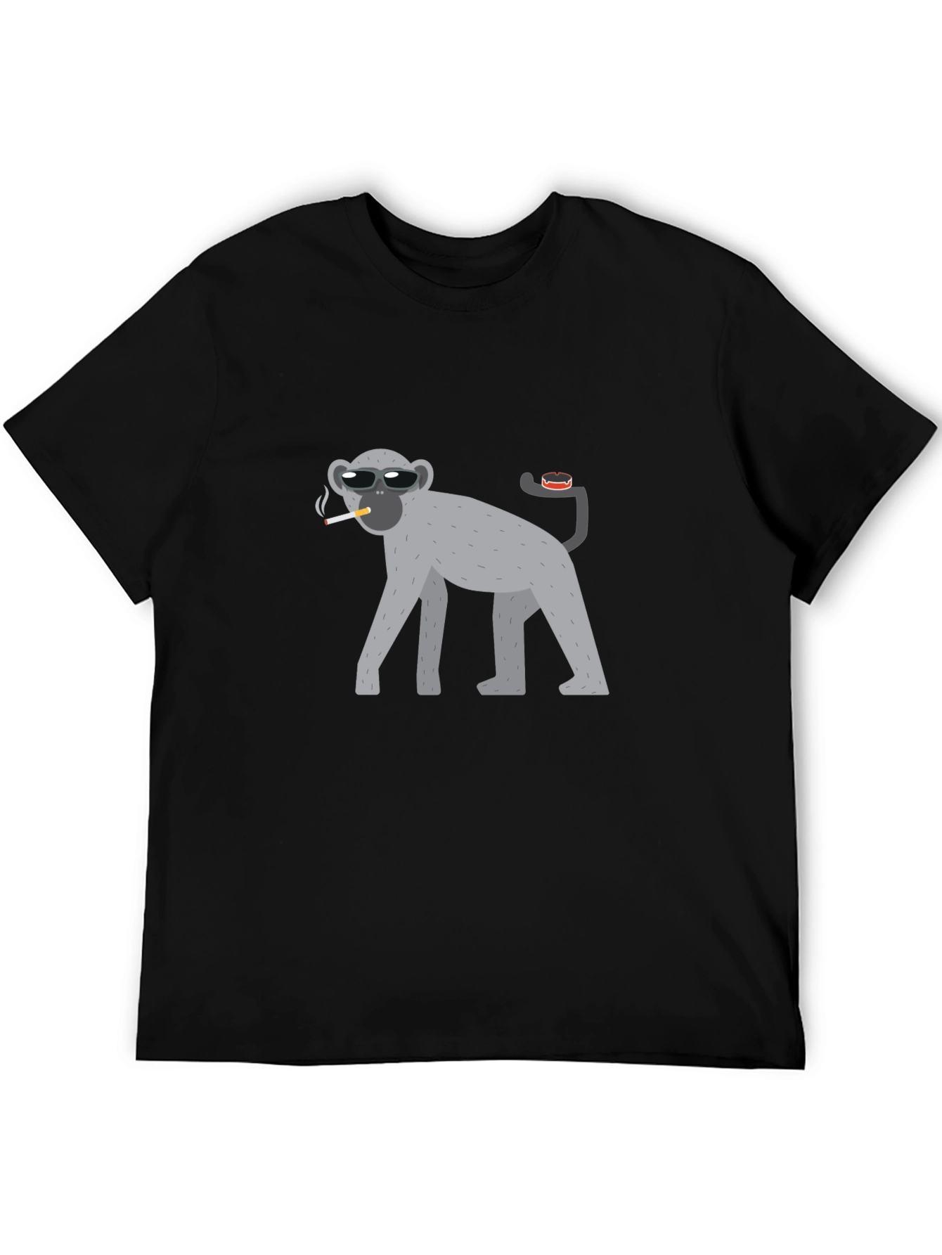 Black Cool Monkey Black T-Shirt view 5