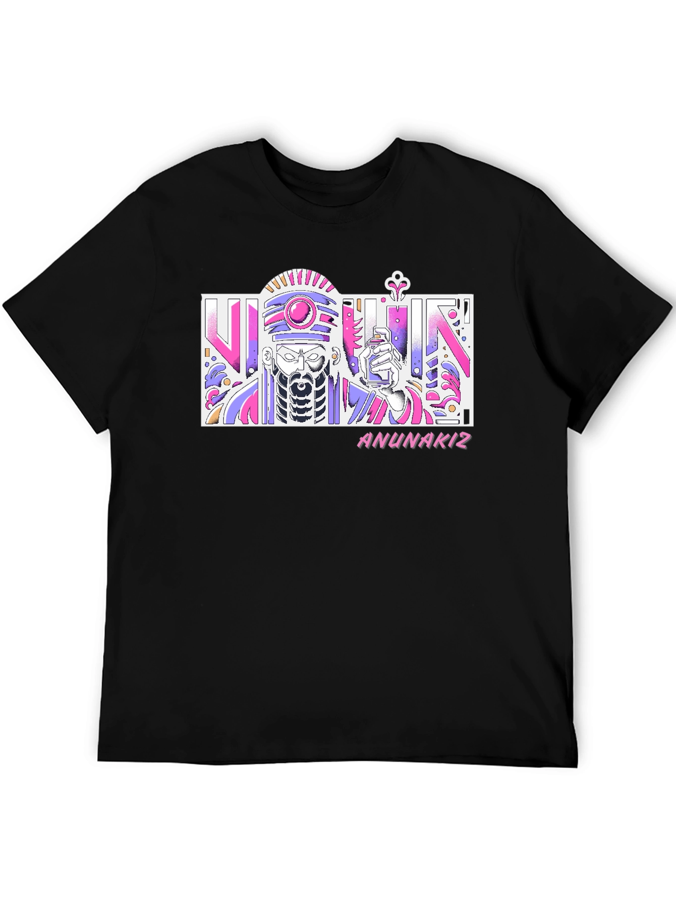 Black Anunaki T-Shirt - Artistic Graphic Tee view 5