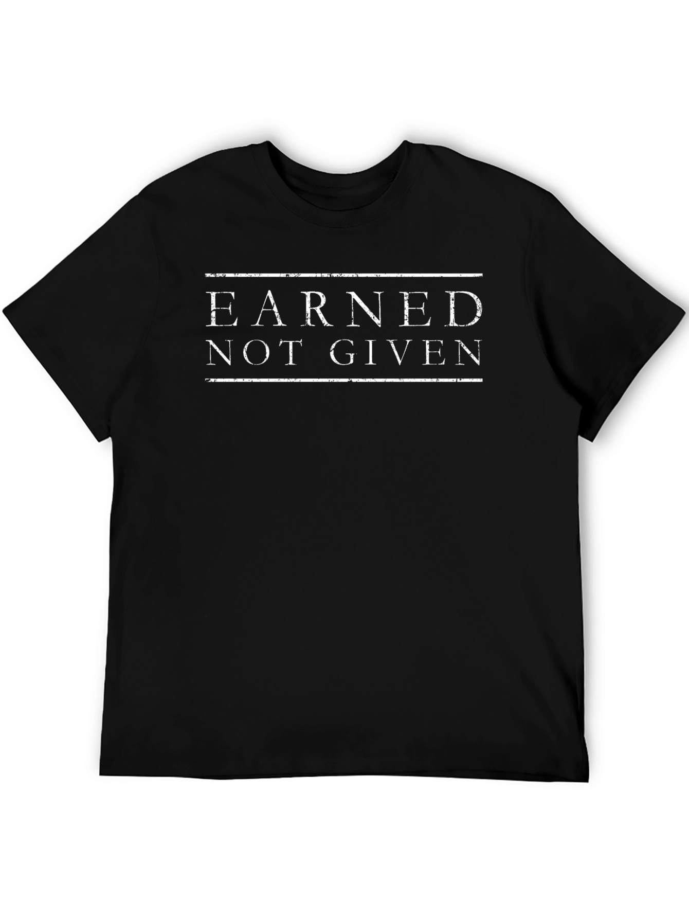 Black Earned Not Given Graphic Tee - Black Cotton T-Shirt view 5