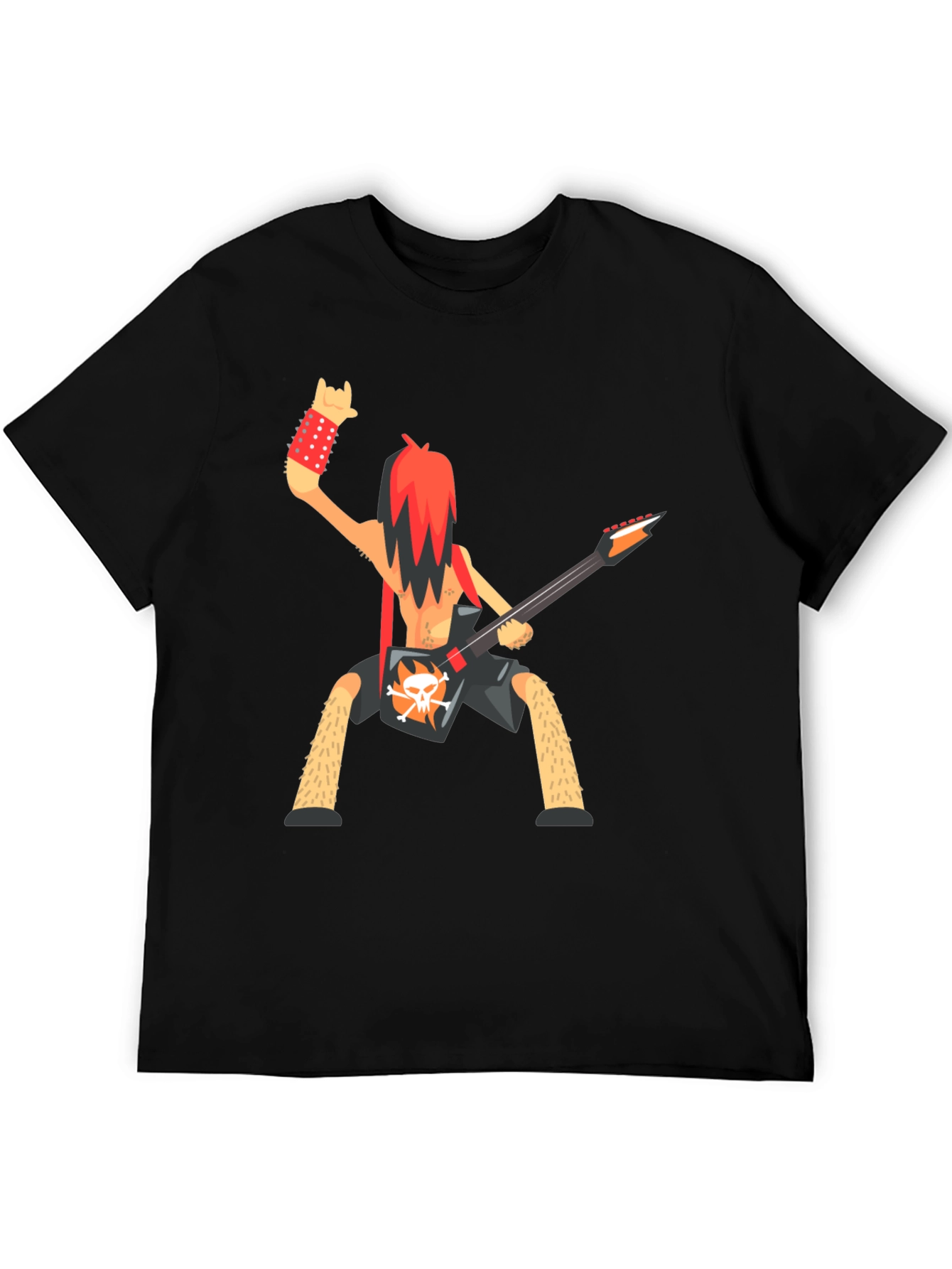 Black Rockstar Cartoon Graphic T-Shirt view 5