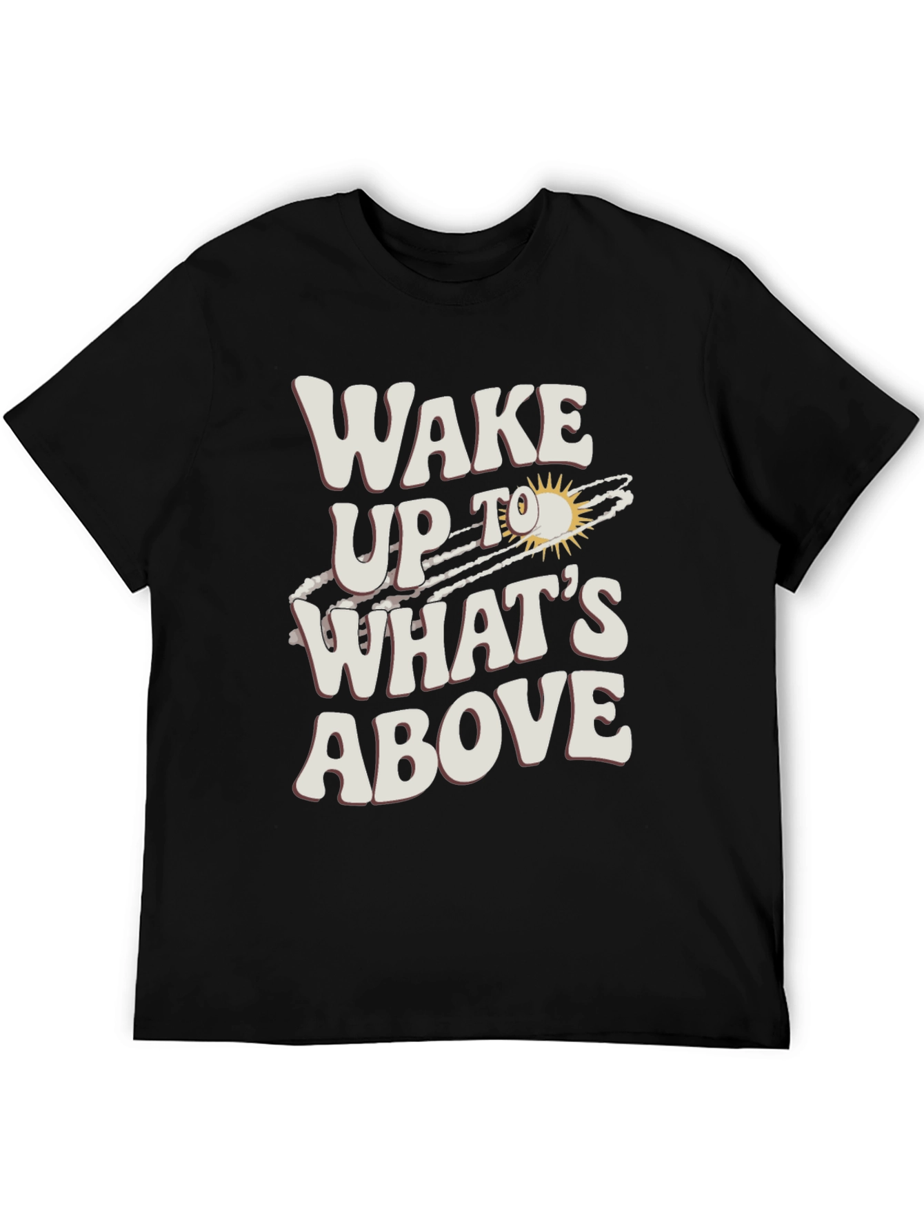 Black Wake Up To What's Above Black Graphic Tee view 5