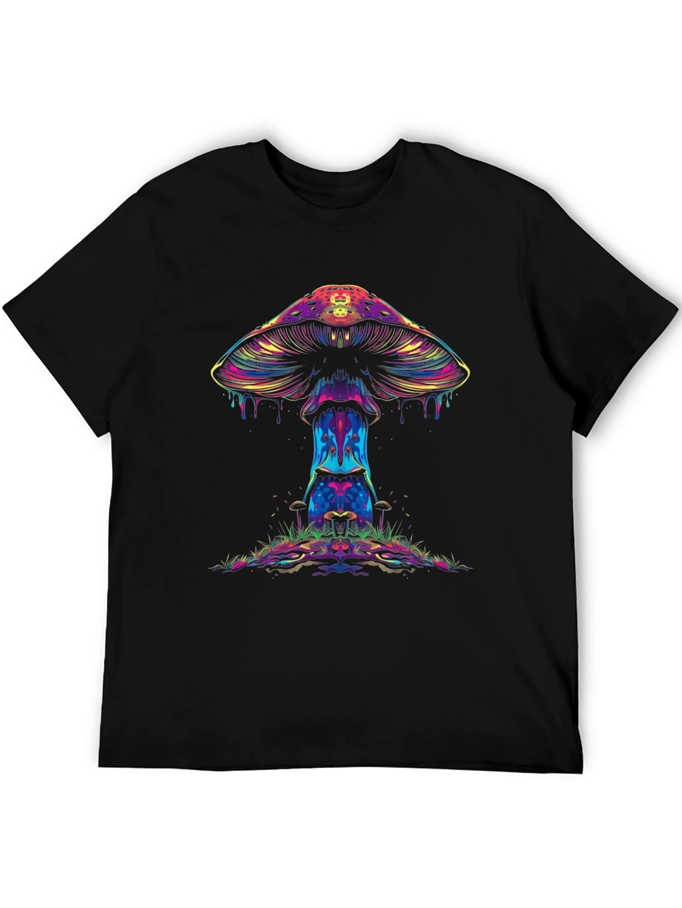 Black Psychedelic Mushroom Graphic Tee view 5
