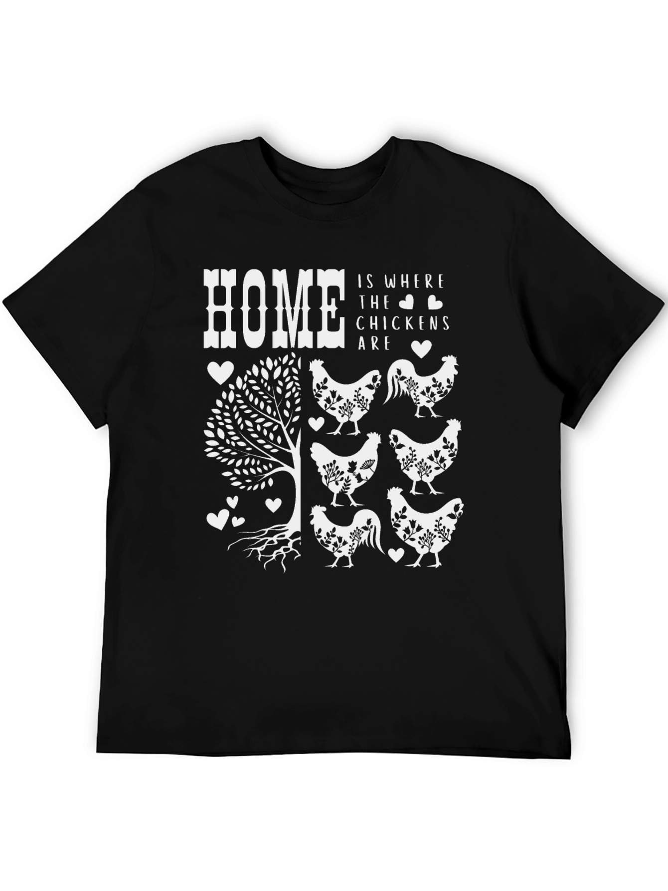Black Home is Where the Chickens Are T-Shirt view 5