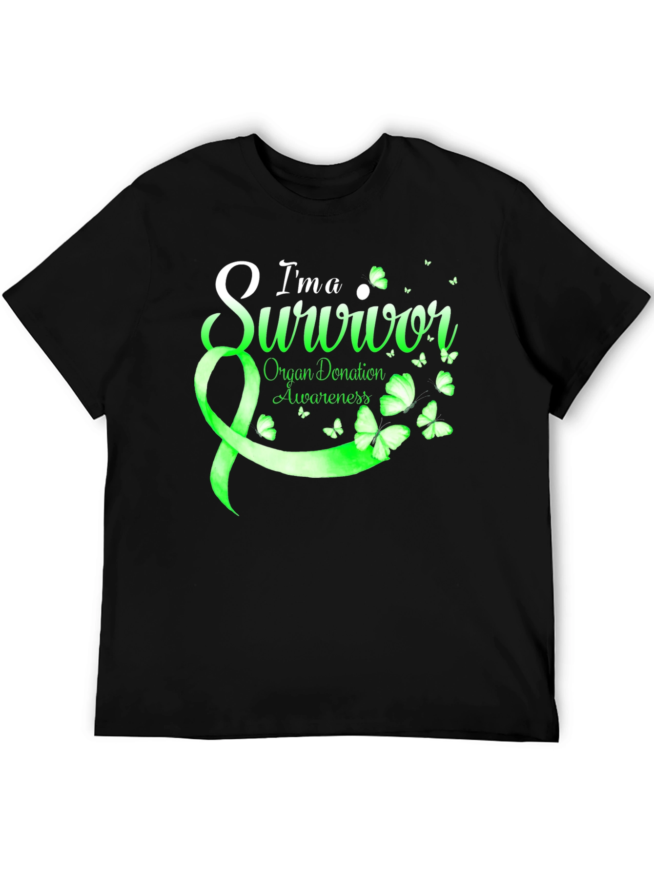 Black Organ Donation Awareness Survivor T-Shirt view 5