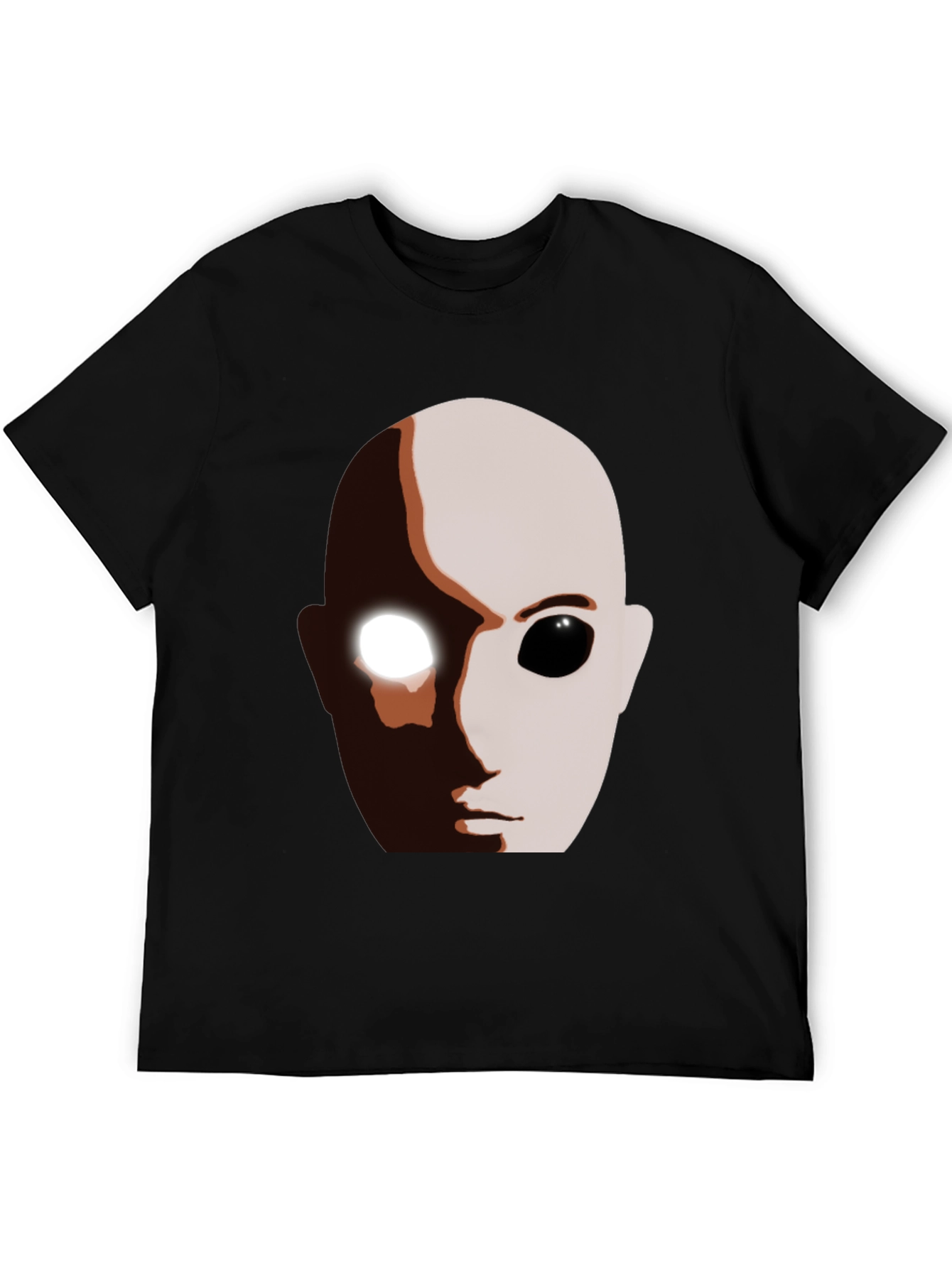 Black Abstract Face Graphic T-Shirt view 5