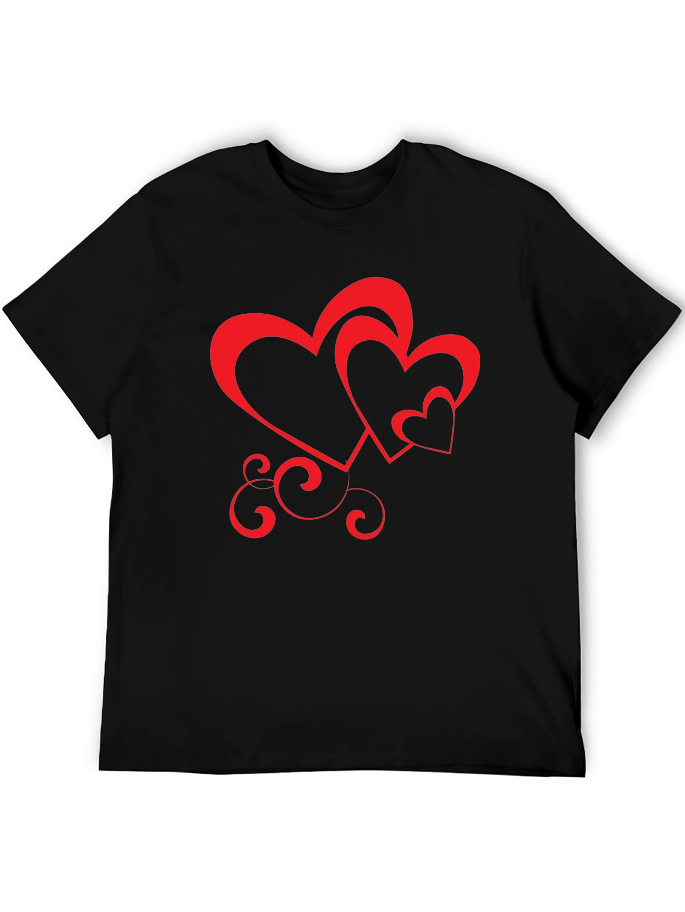 Black Heart Design Black T-Shirt view 5