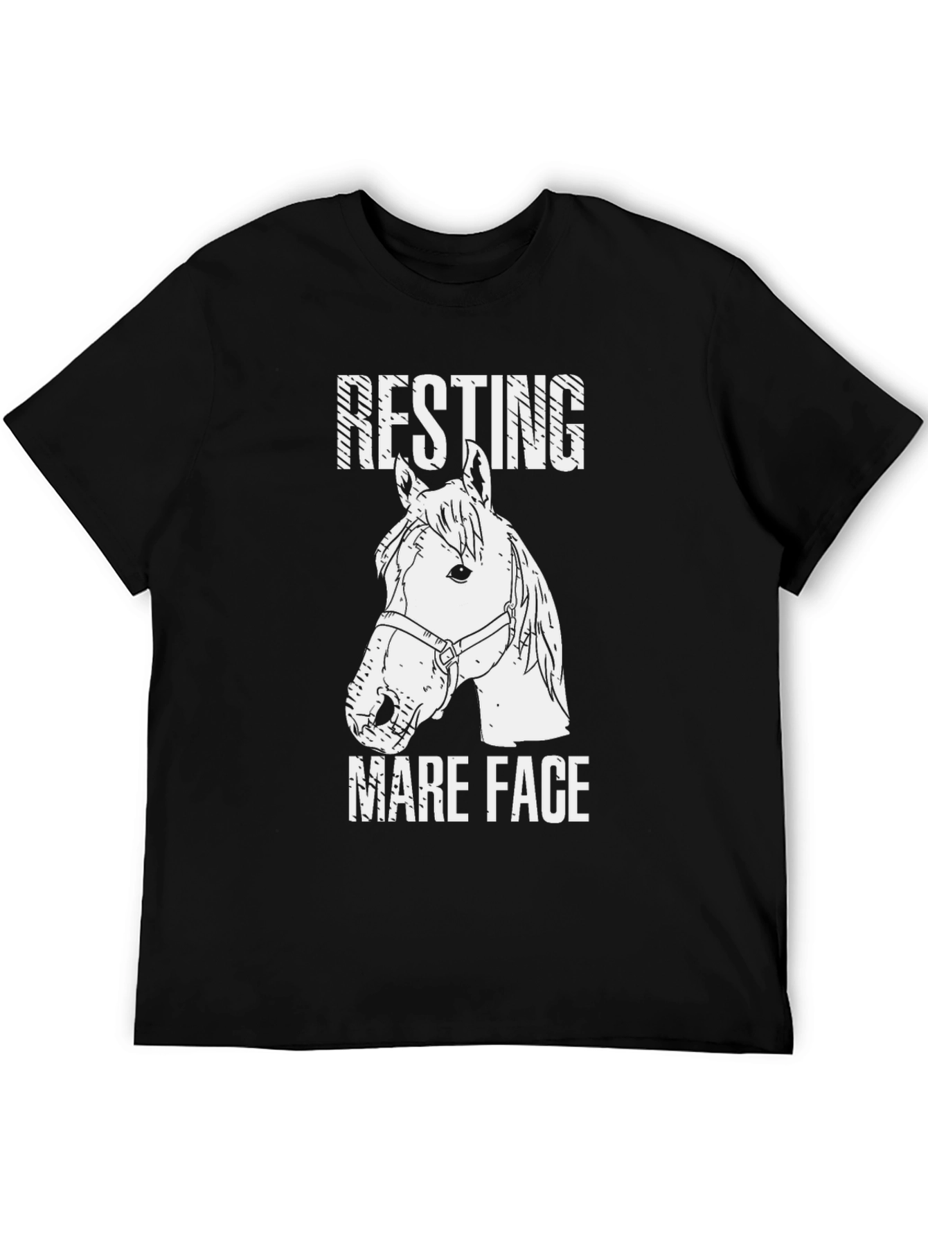Black Resting Mare Face Graphic Tee view 5