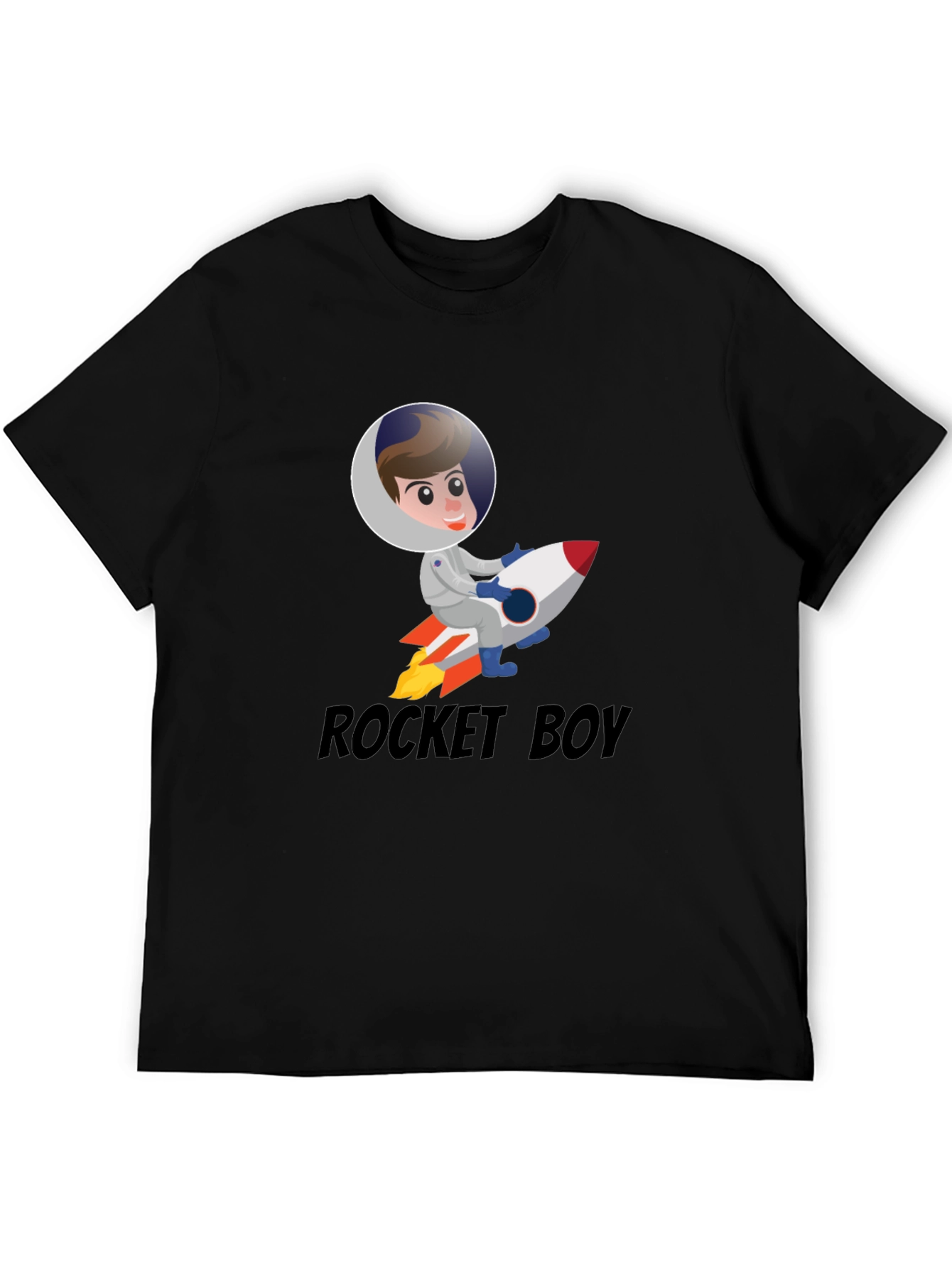 Black Rocket Boy Graphic T-Shirt - Funky Space Adventure Tee view 5