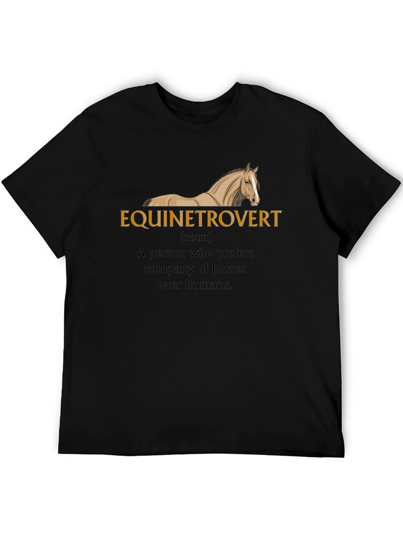 Black Equinetrovert Horse Lover Black T-Shirt view 5