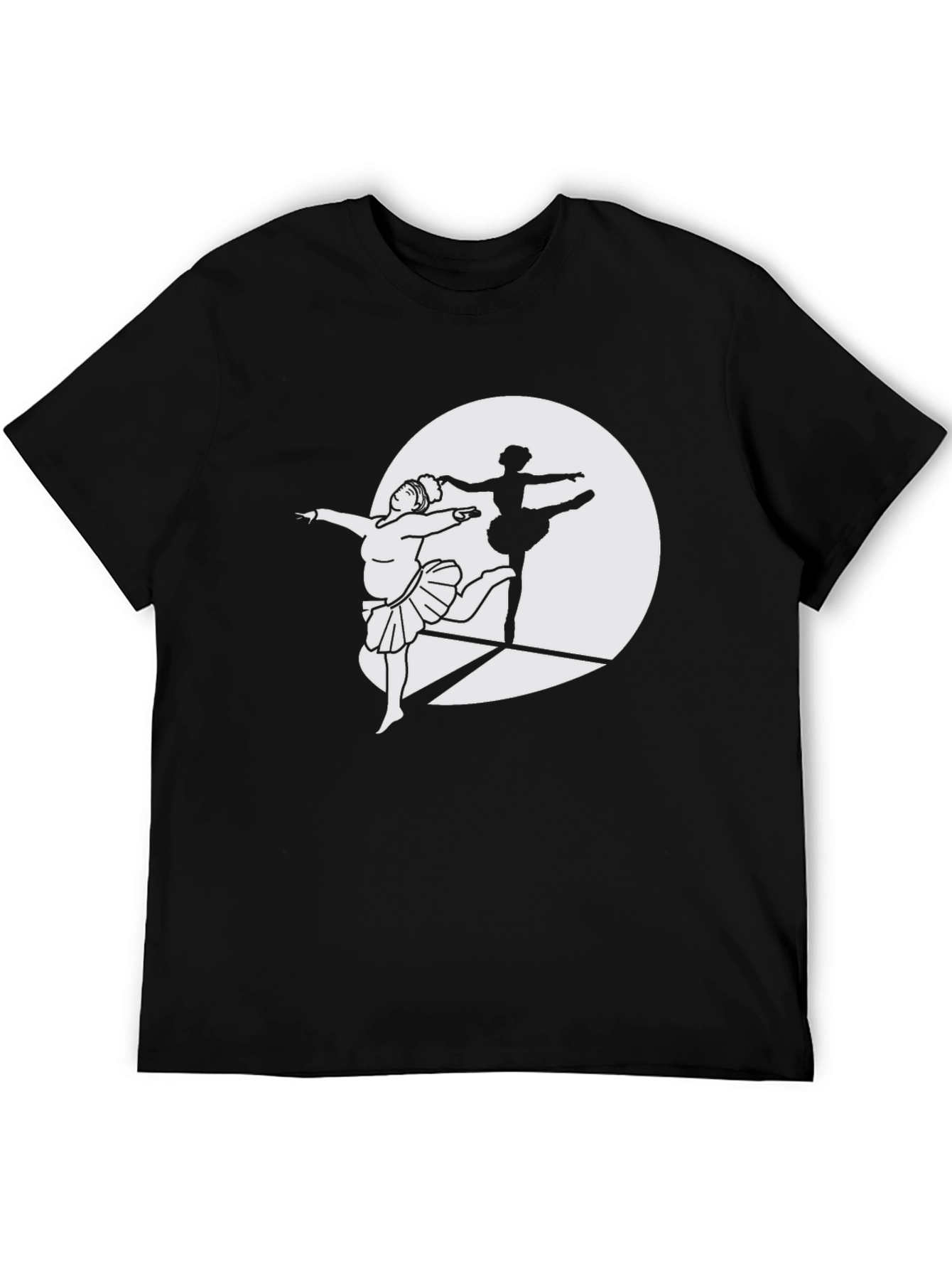 Black Ballet Dancer Silhouette Black T-Shirt view 5