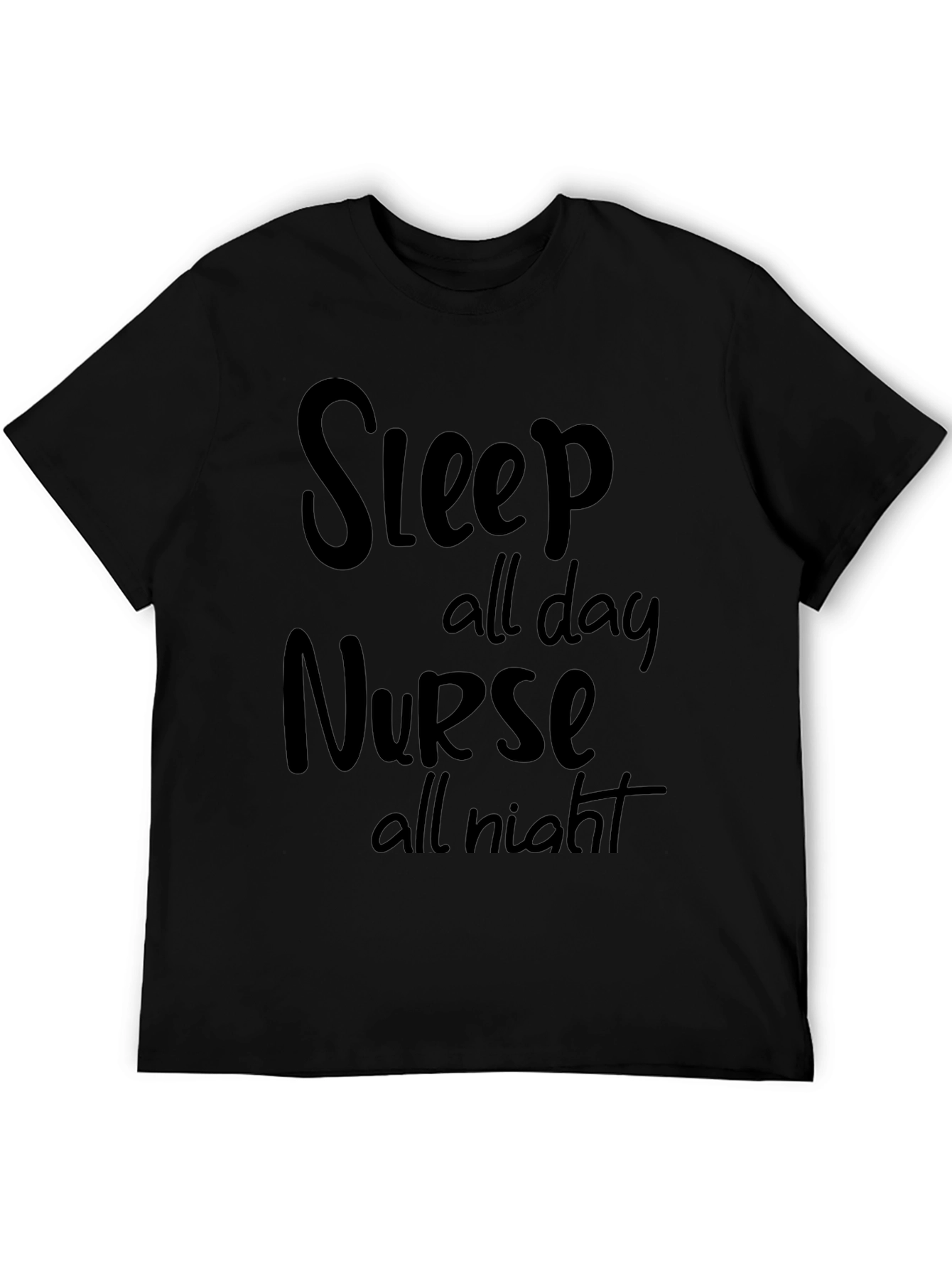 Black Sleep All Day Nurse All Night T-Shirt view 5