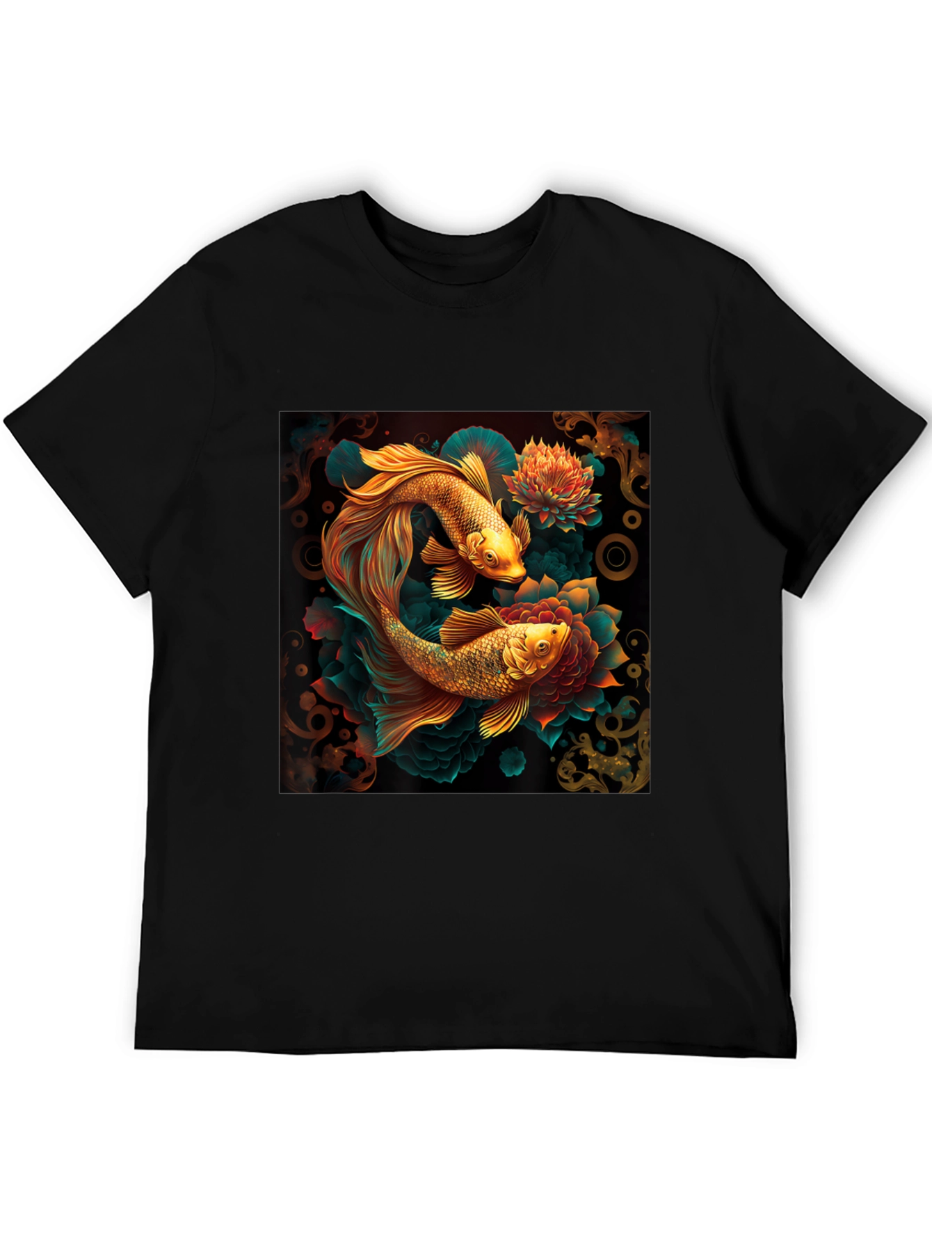 Black Koi Fish Graphic Tee - Artistic Design view 5