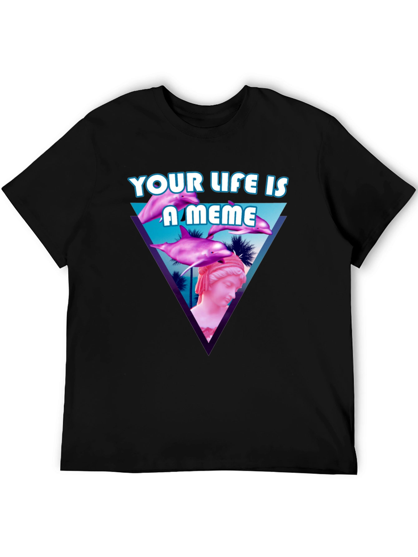 Black Meme Life T-Shirt - Vaporwave Style view 5