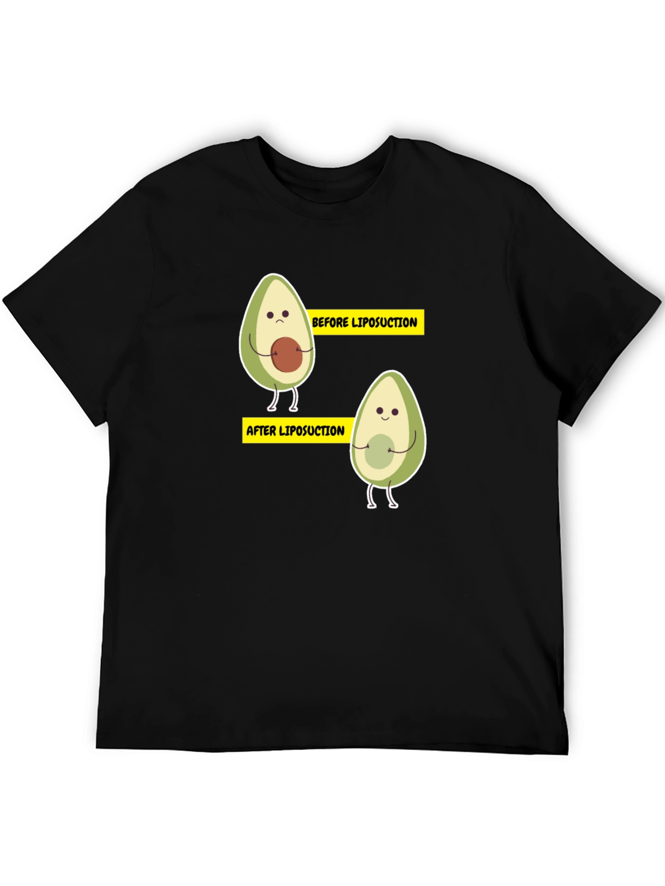 Black Avocado Liposuction Funny Black T-Shirt view 5