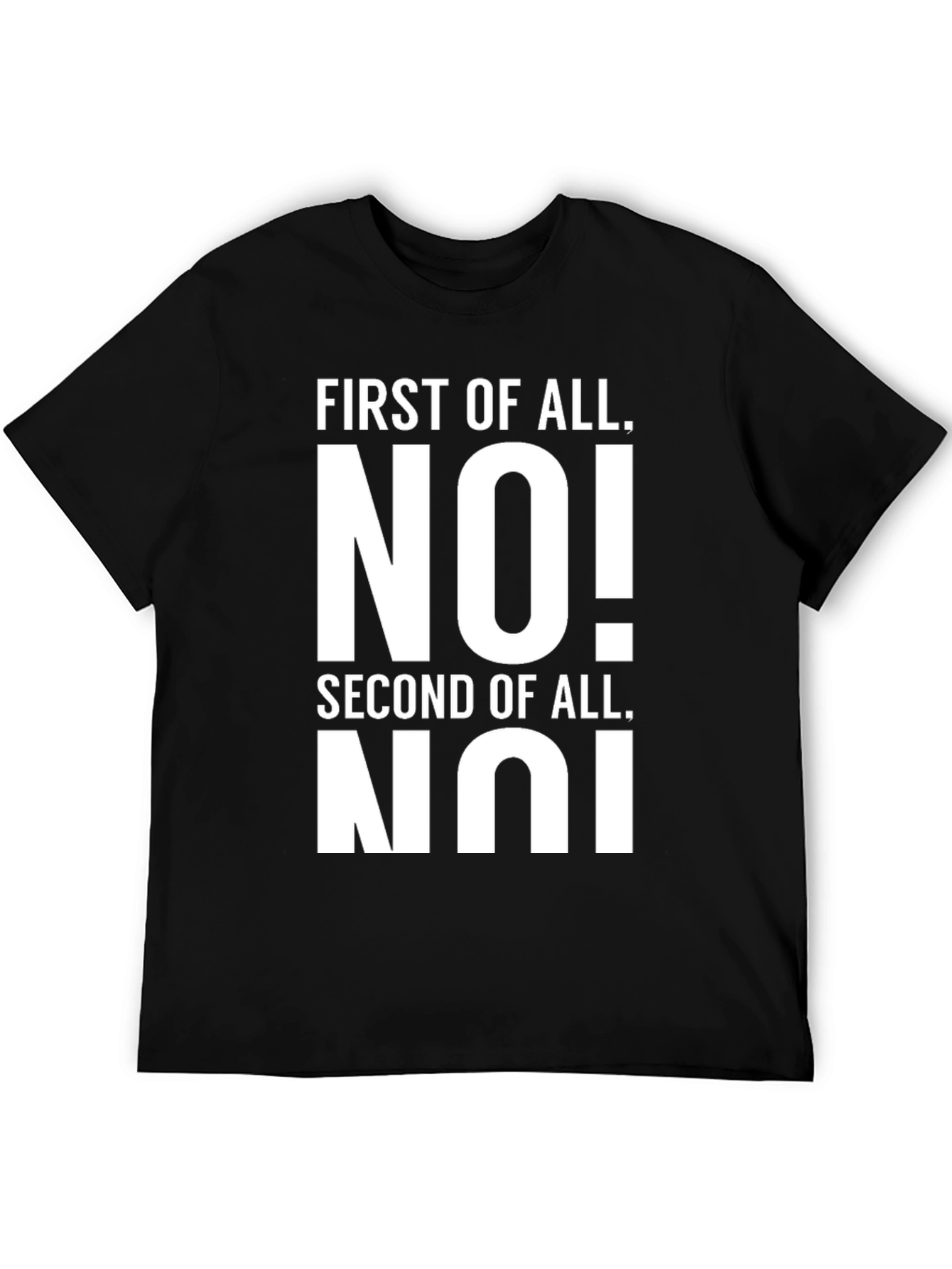 Black Funny No! Novelty Graphic T-Shirt view 5