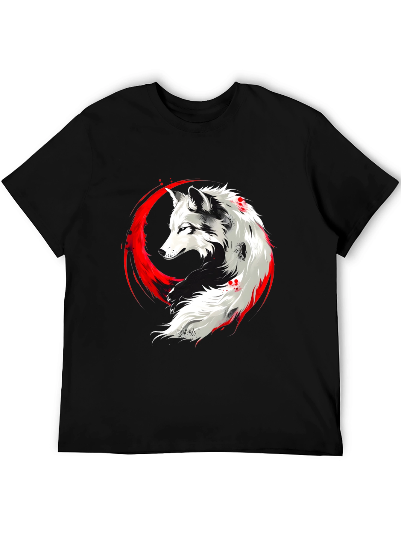 Black Wolf Graphic T-Shirt - Black view 5