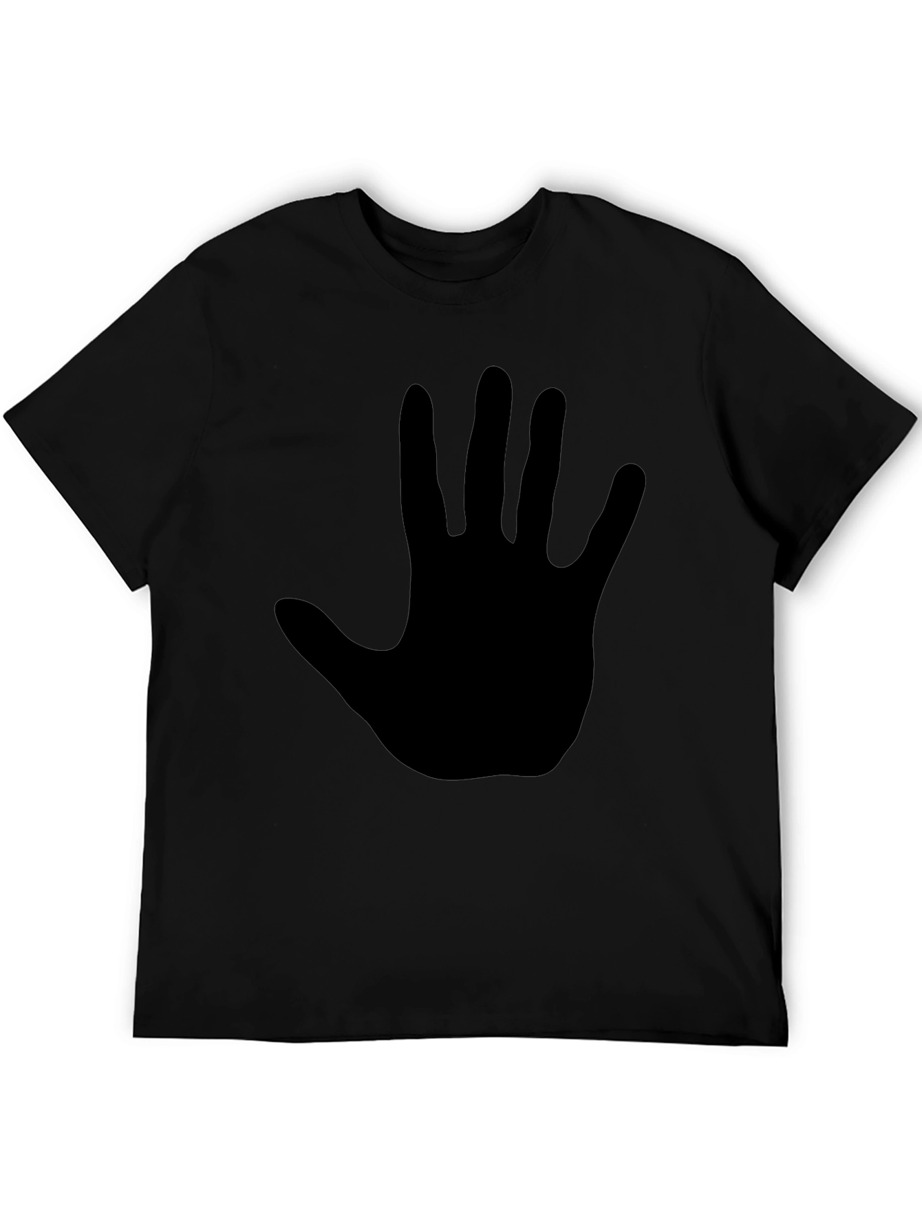 Black Black T-Shirt with Hand Print view 5