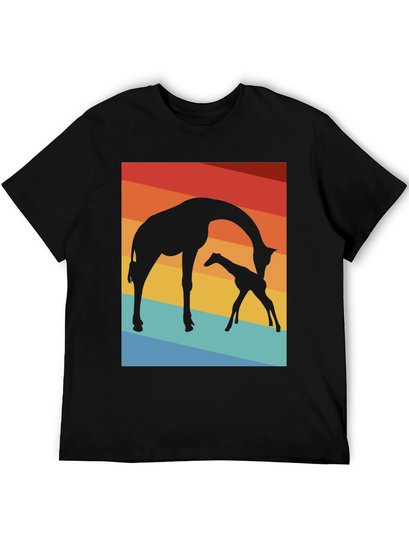 Black Giraffe Silhouette T-Shirt - Sunset Graphic Tee view 5