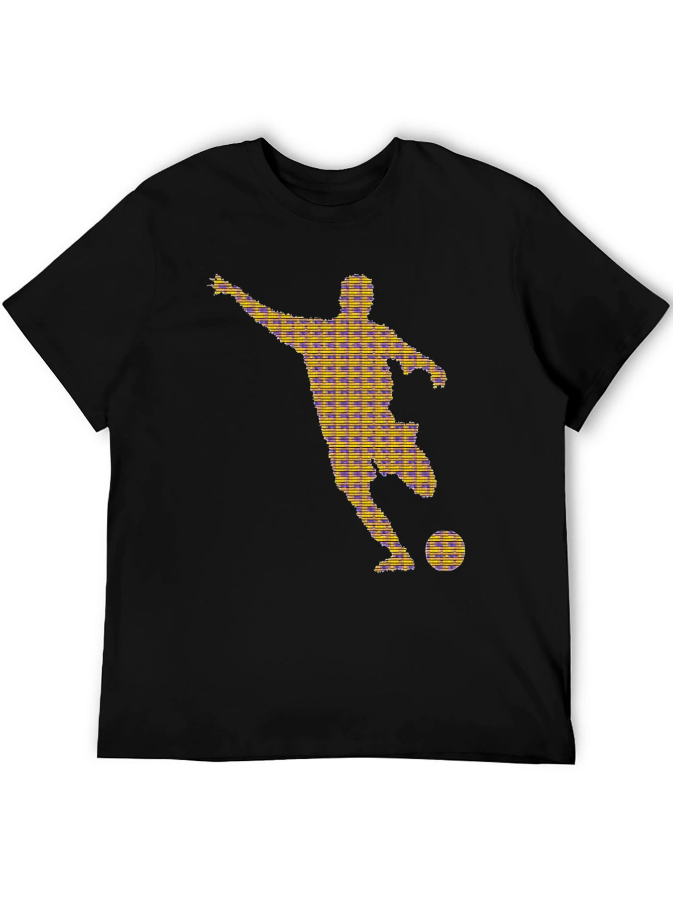 Black Striking Soccer Silhouette Graphic Tee - Black view 5