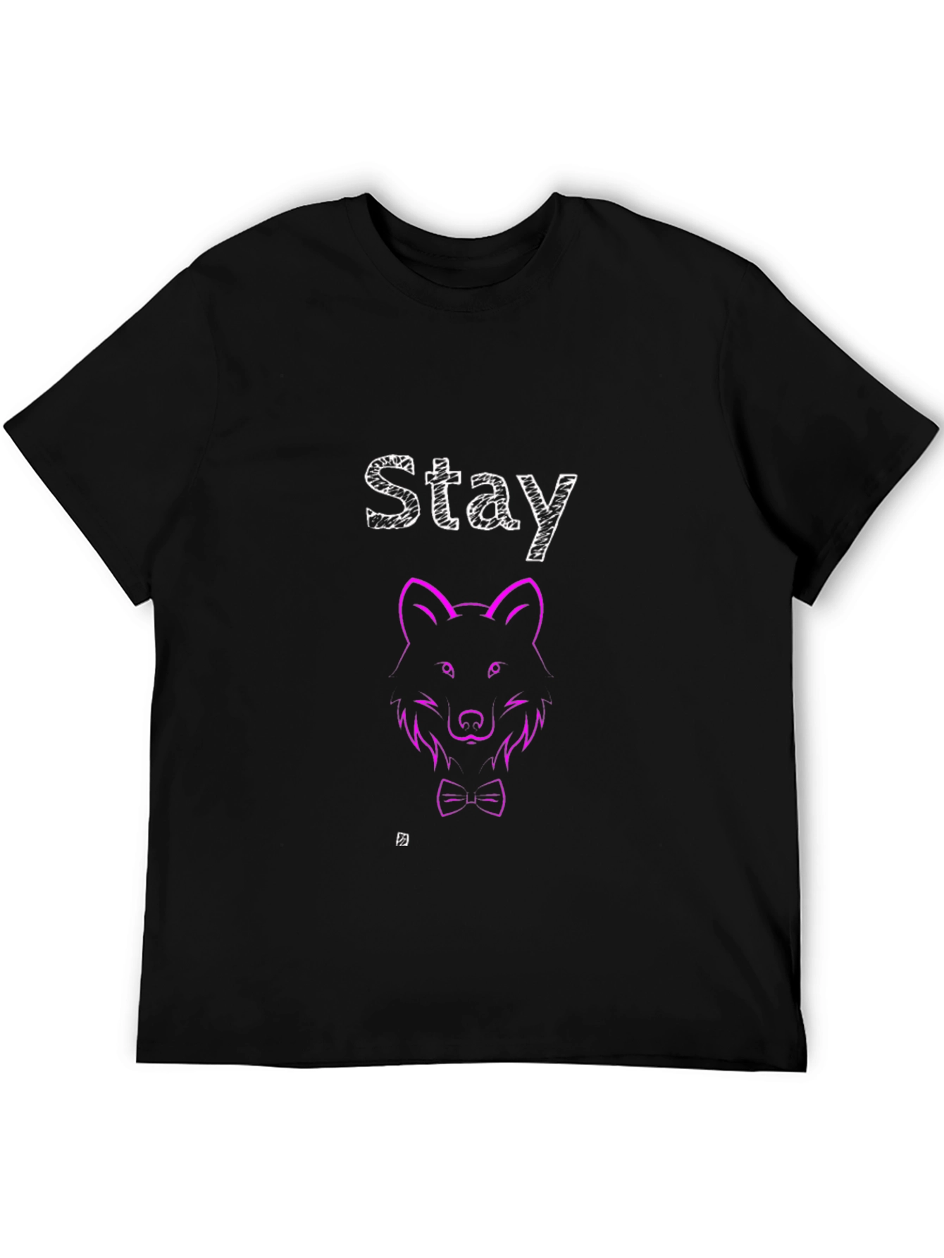 Black Stay Wolf Graphic T-Shirt - Modern Design view 5