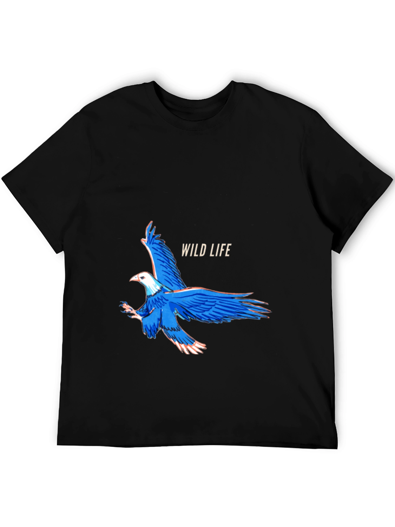 Black Wildlife Eagle Graphic Black T-Shirt view 5