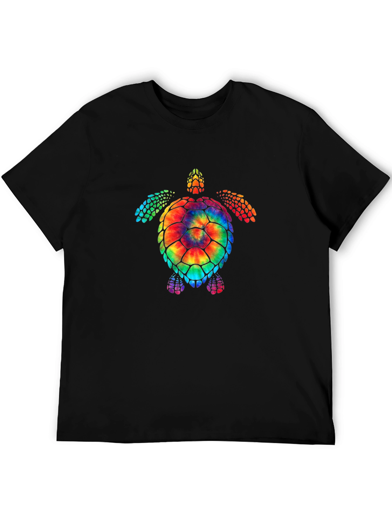 Black Tie Dye Turtle Graphic Tee - Soft Cotton Blend view 5