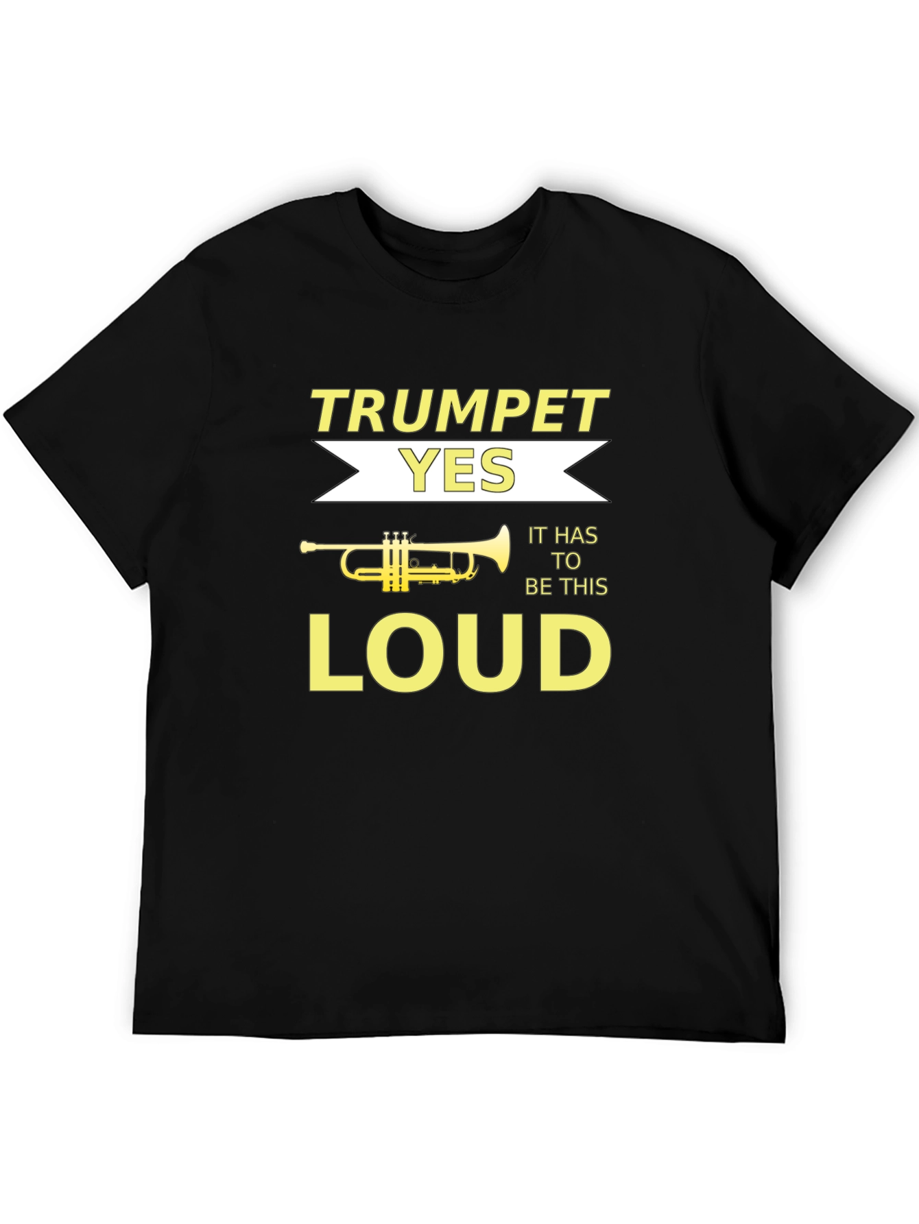 Black Trumpet Loud Music Graphic Tee view 5