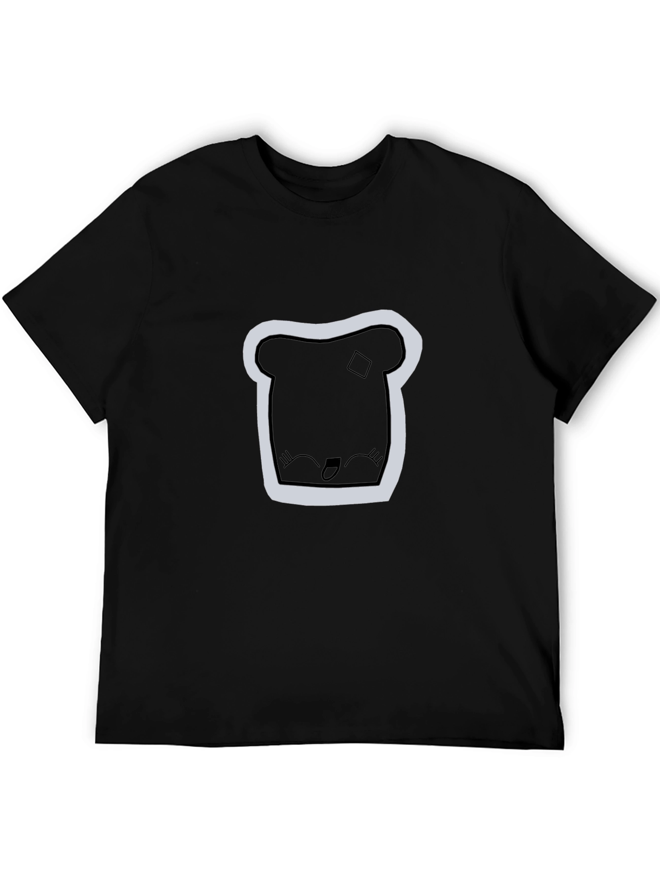 Black Cute Toast Graphic Print Black T-Shirt view 5