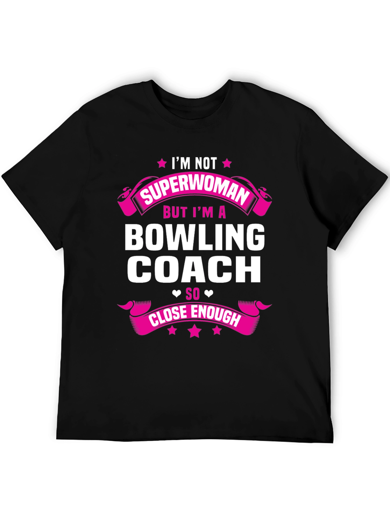 Black Bowling Coach Graphic Tee - Superwoman Close Enough view 5