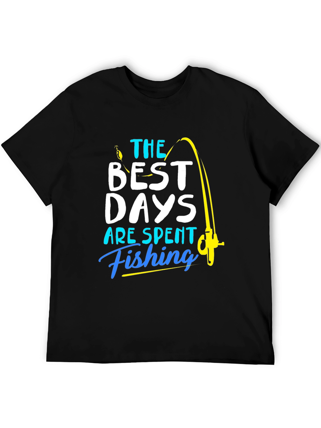 Black Fishing T-Shirt: Best Days are Spent Fishing view 5