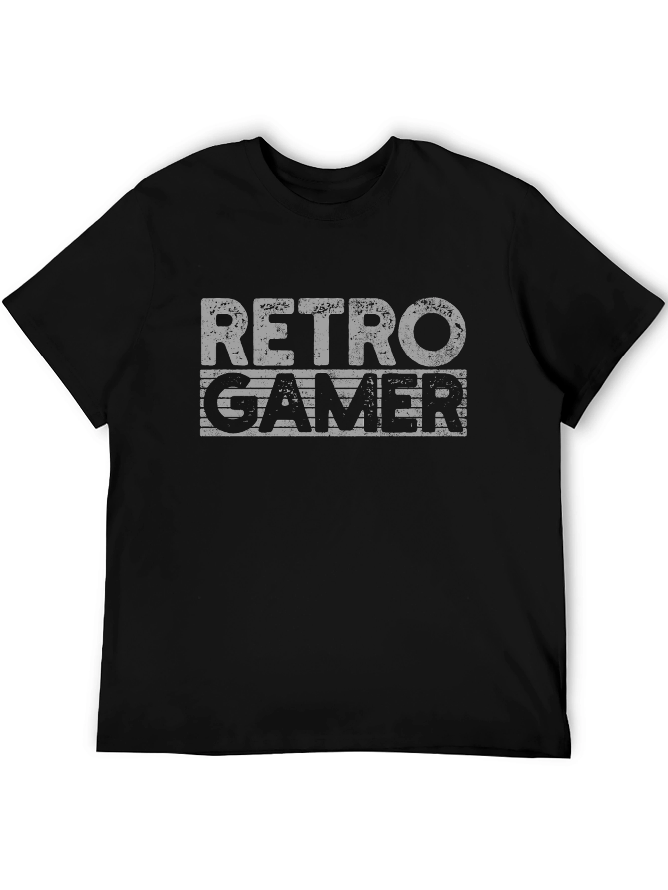 Black Retro Gamer Black Graphic T-Shirt view 5