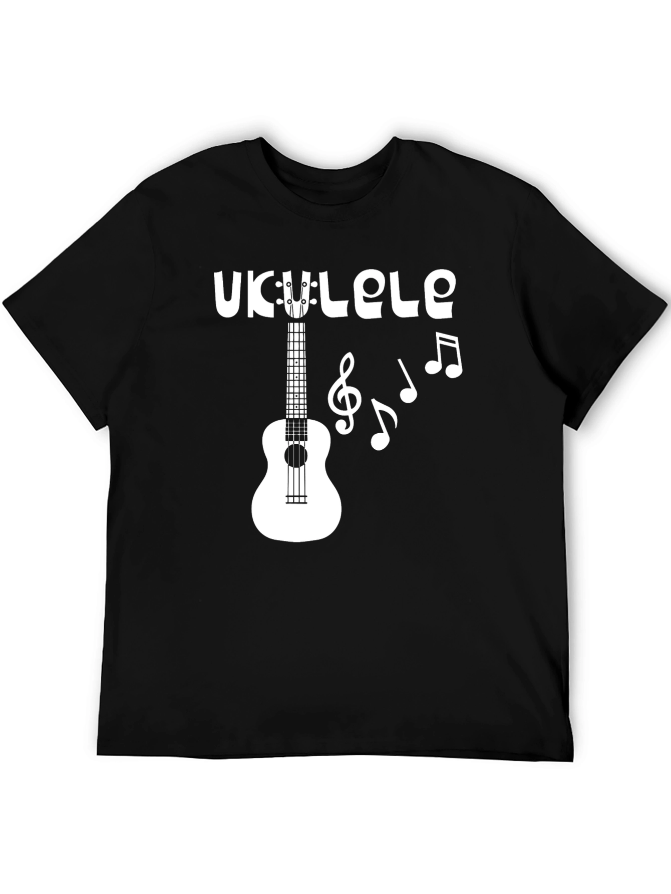 Black Ukulele Graphic Tee - Musical Style view 5
