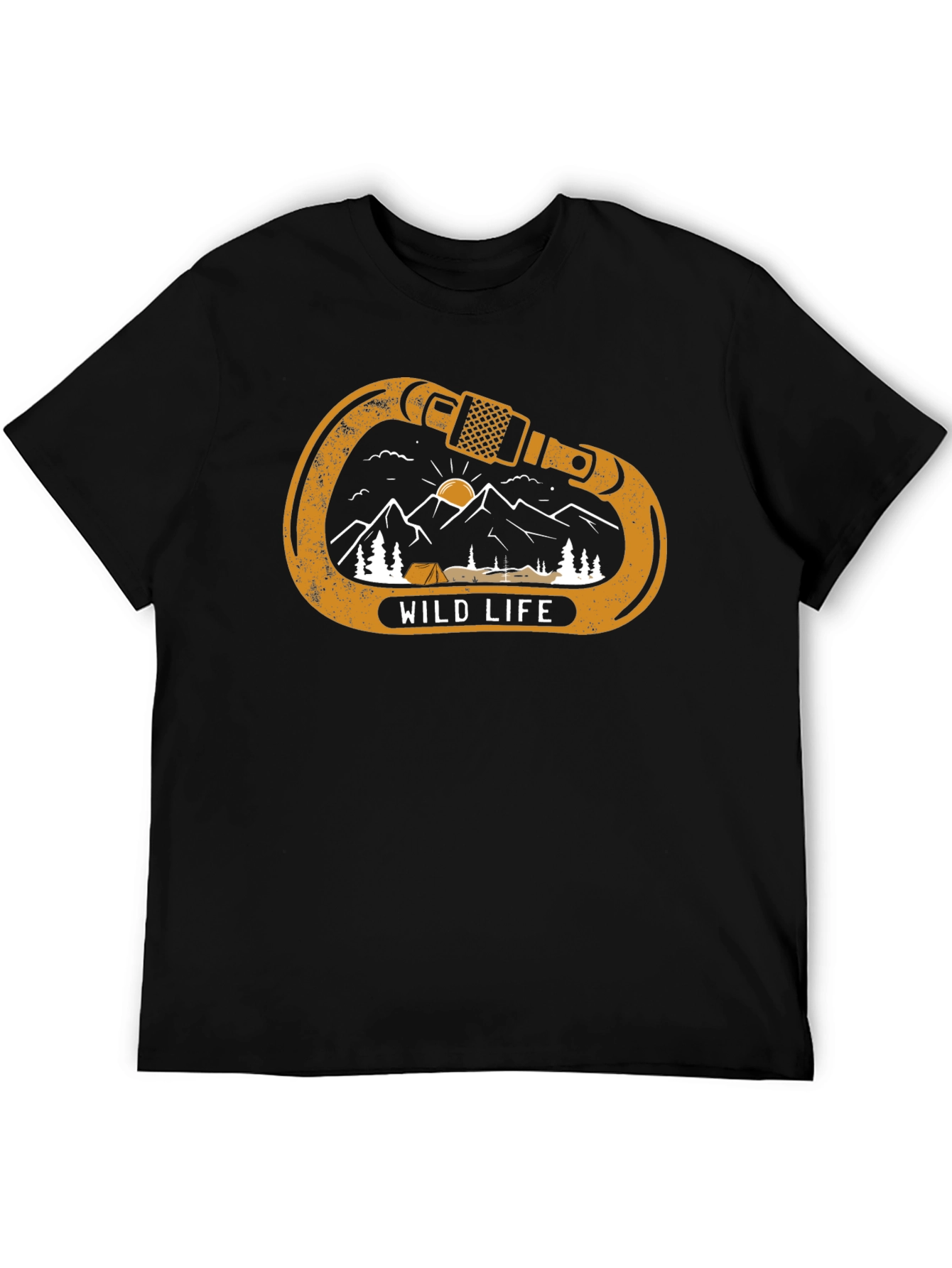 Black Wild Life Climbing Carabiner Graphic Tee - Black view 5