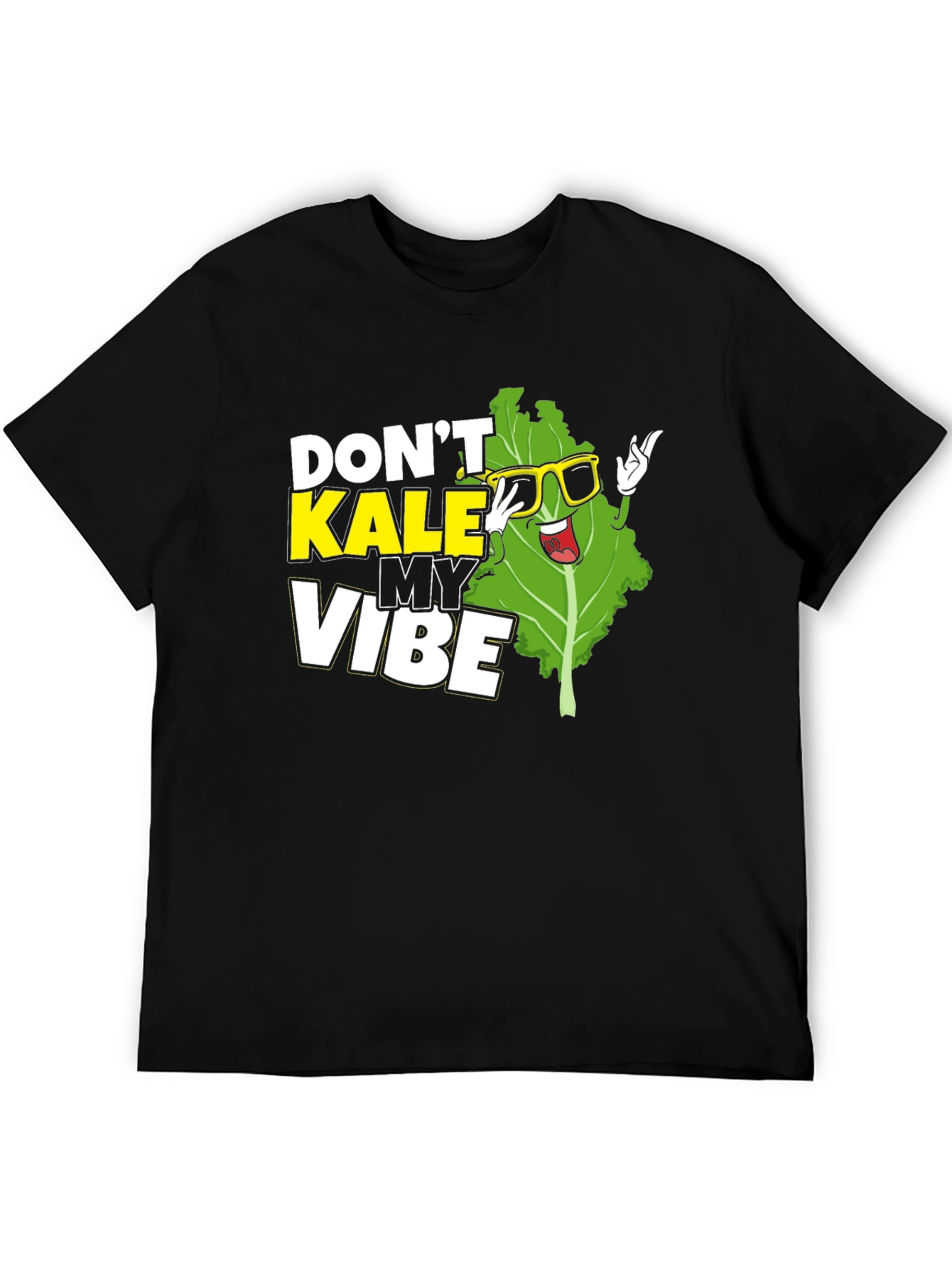 Don't Kale My Vibe Black Graphic T-Shirt - 5