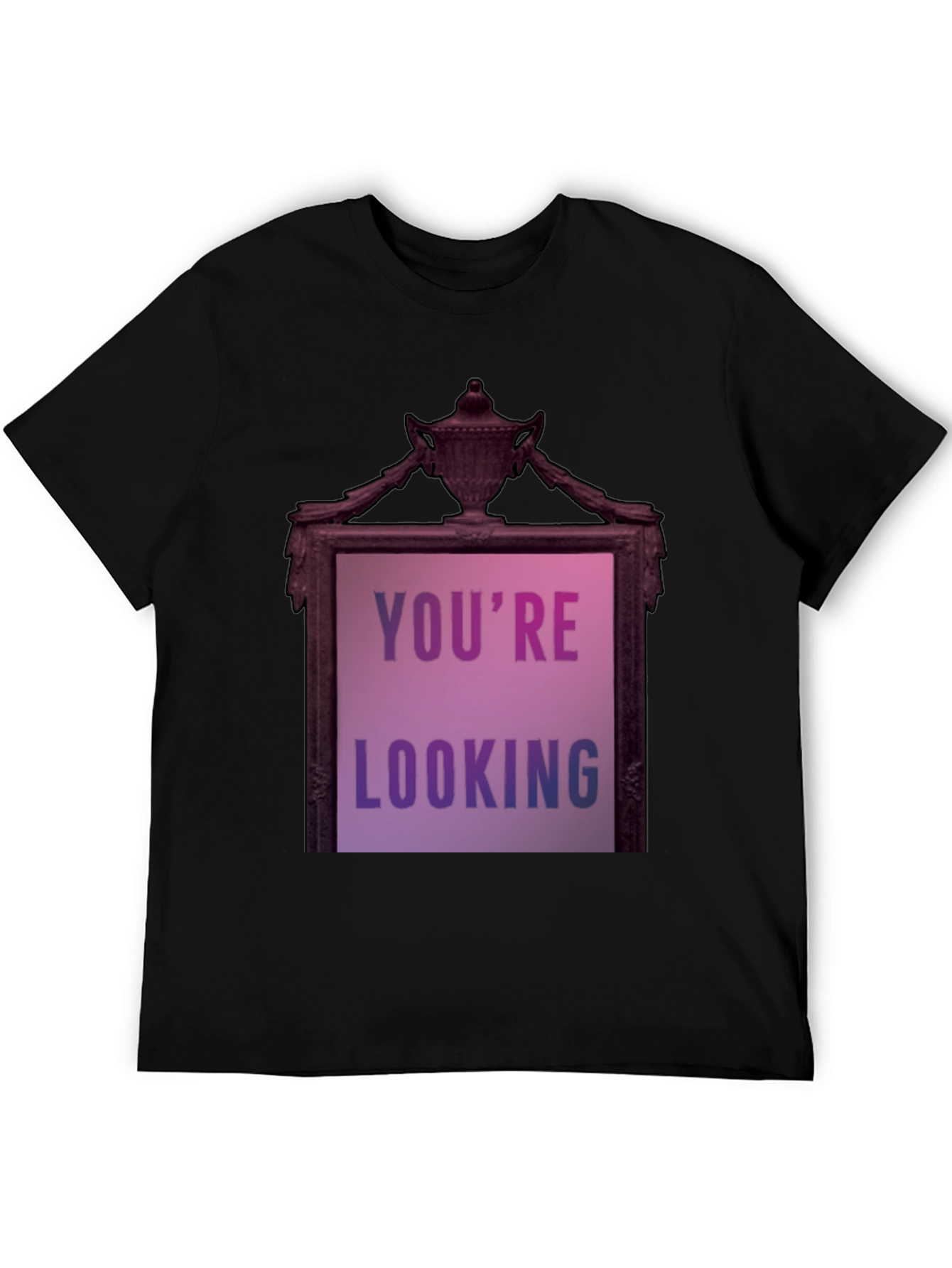 Black Humorous 'You're Looking' Graphic Tee view 5