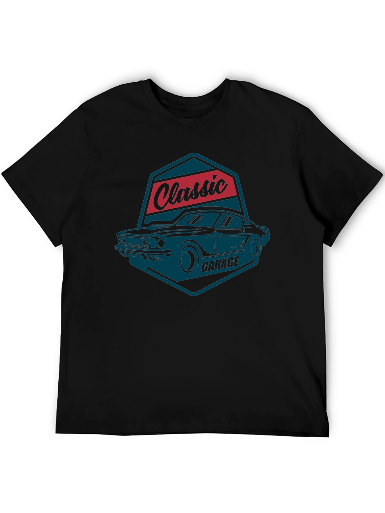 Black Classic Garage Car T-Shirt view 5