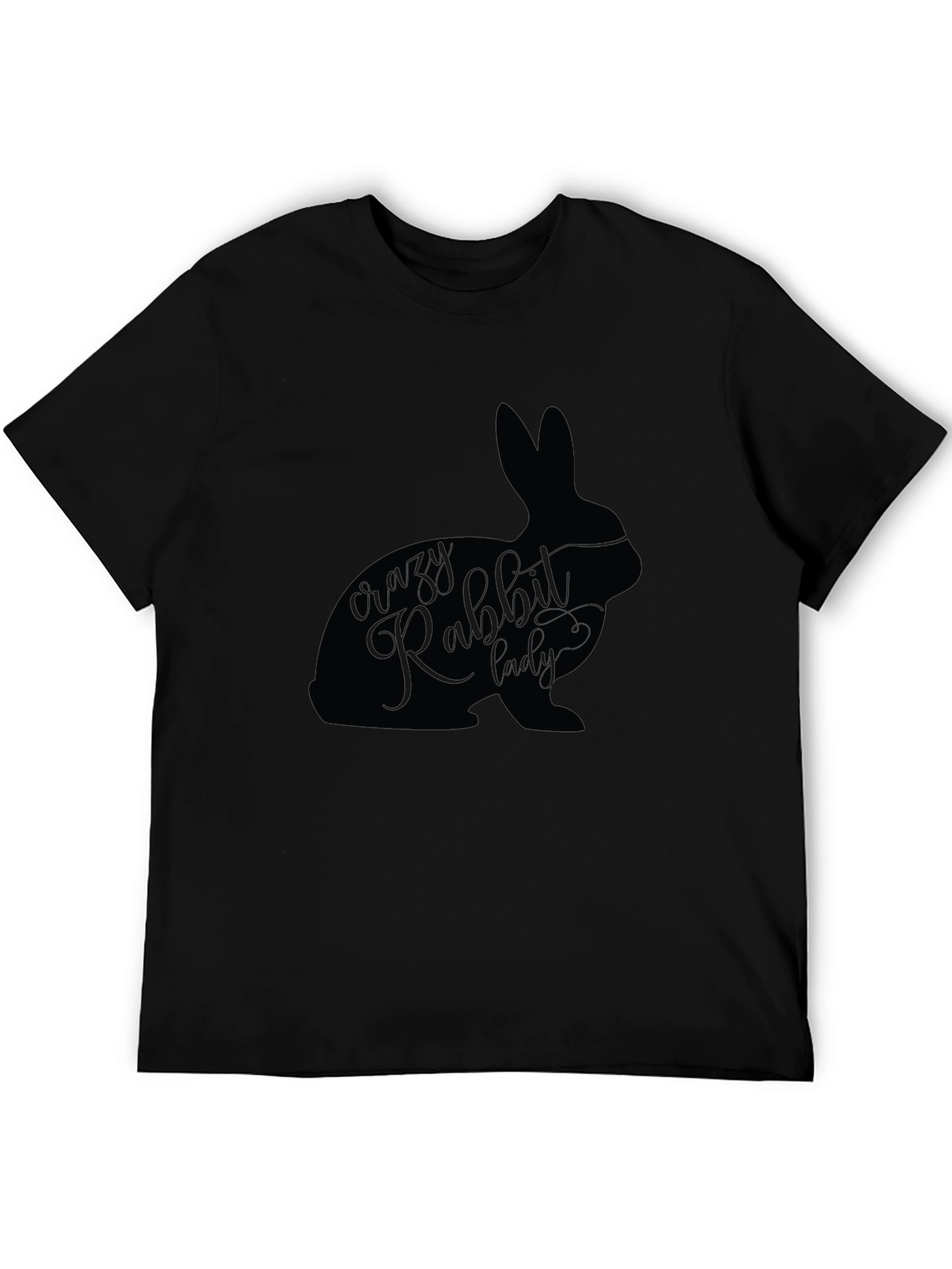 Black Crazy Rabbit Lady Black T-Shirt view 5