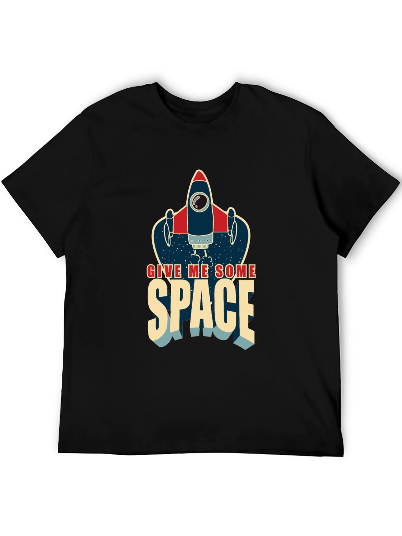 Black Give Me Some Space Rocket T-Shirt view 5