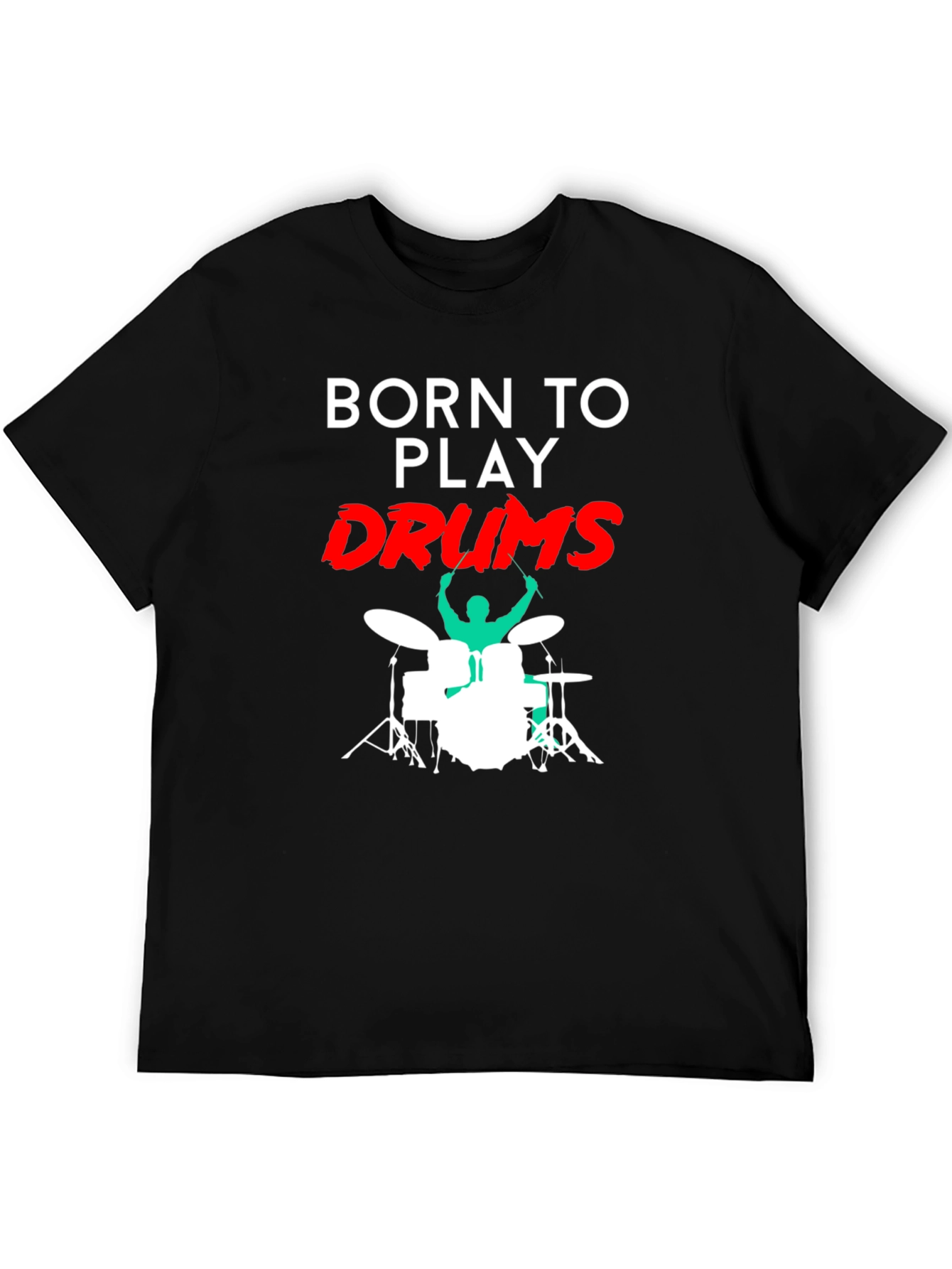 Black Born to Play Drums Black T-Shirt view 5