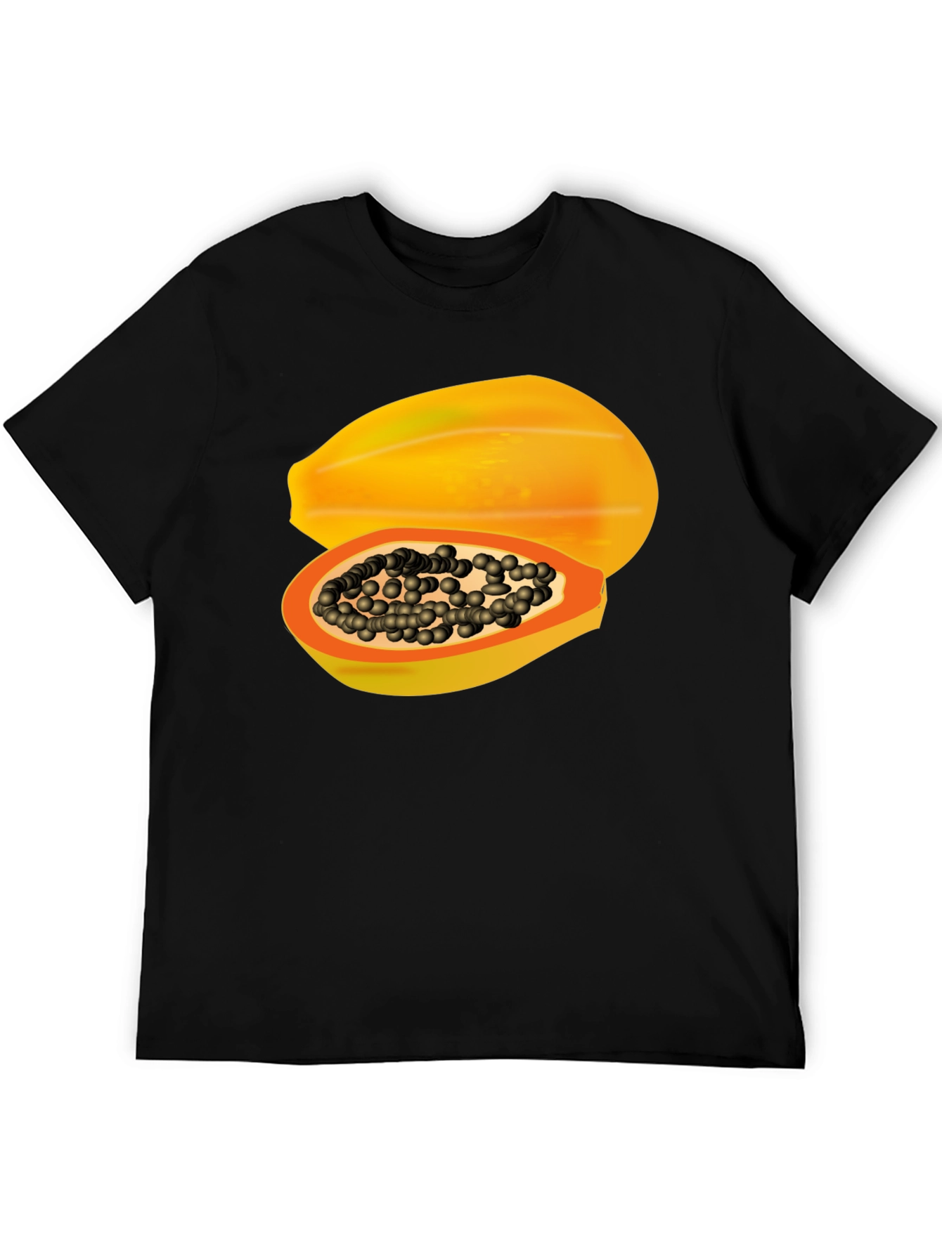 Black Papaya Graphic Tee - Tropical Fruit T-Shirt view 5