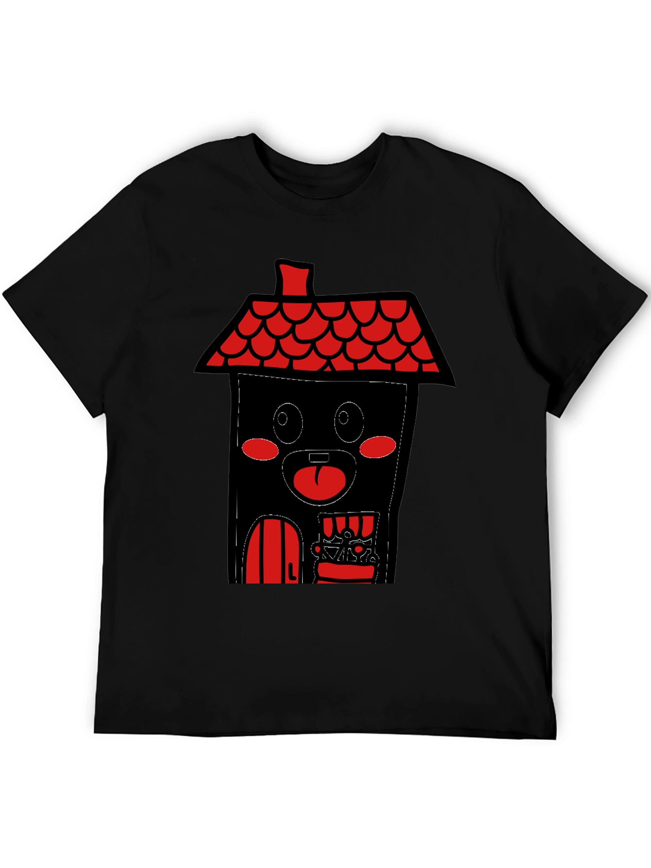 Black House Cartoon T-Shirt - Black view 5