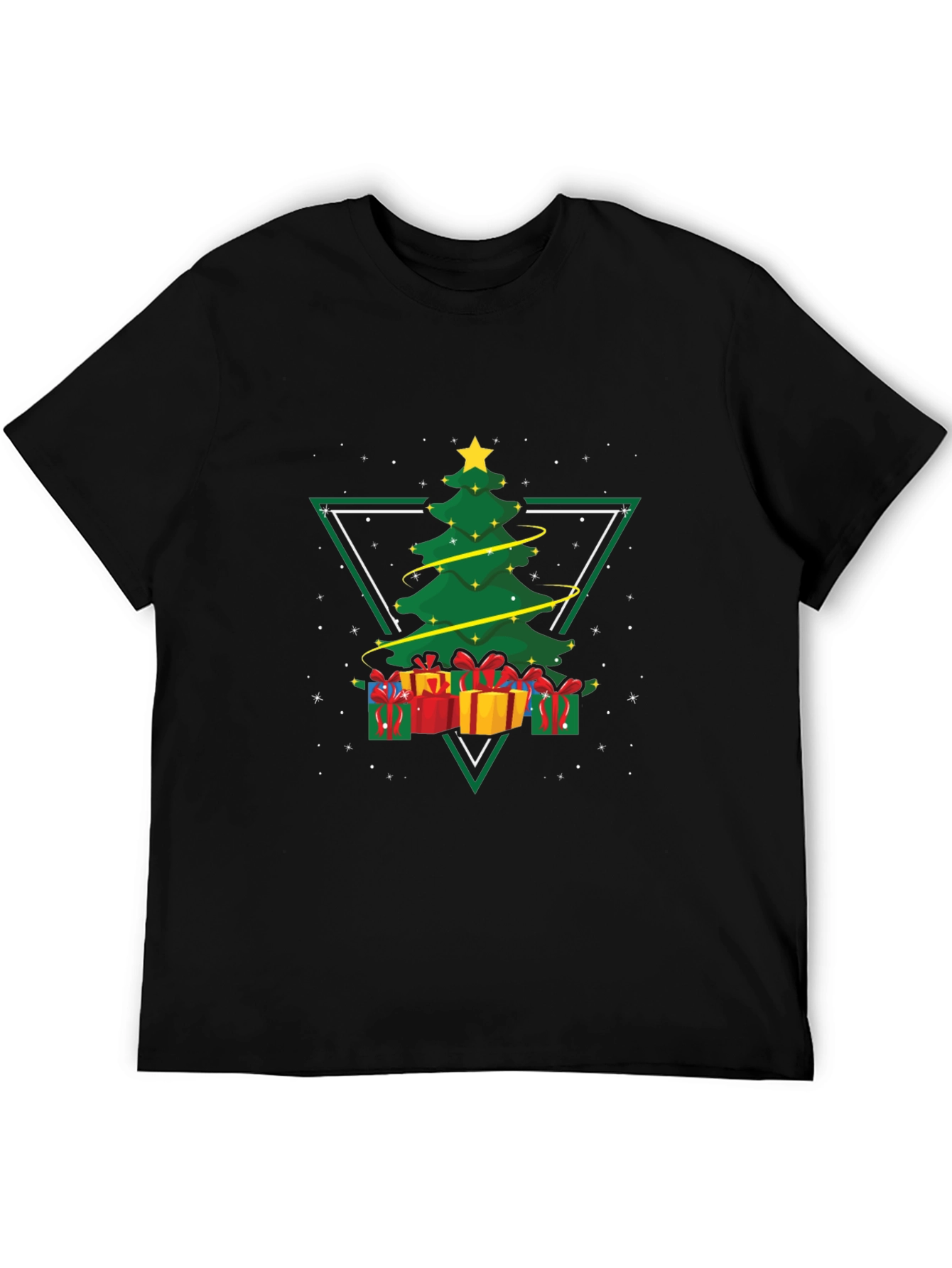 Black Christmas Tree Triangle Graphic Tee view 5