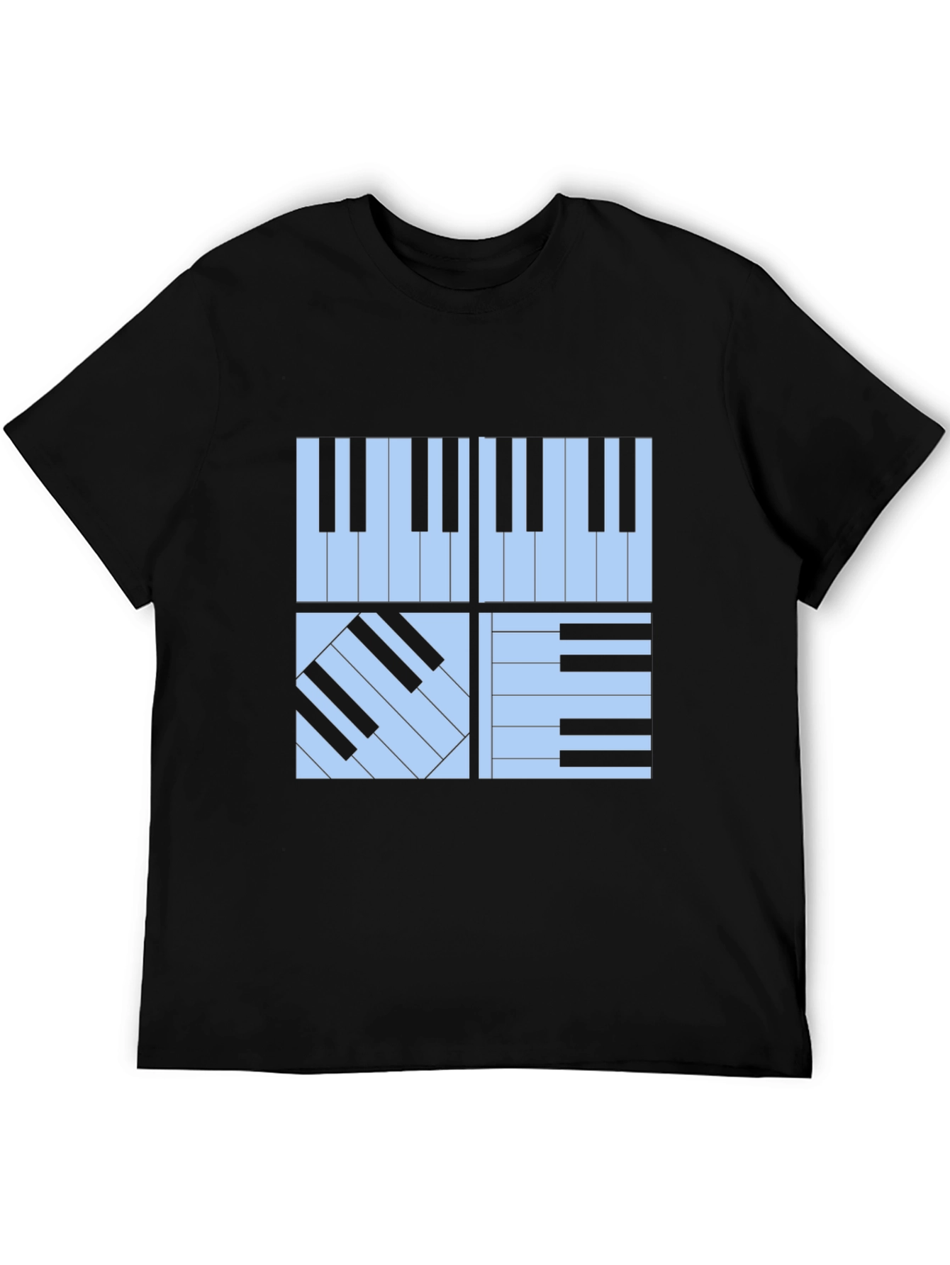 Black Piano Keys Graphic Tee - Stylish Musician's T-Shirt view 5