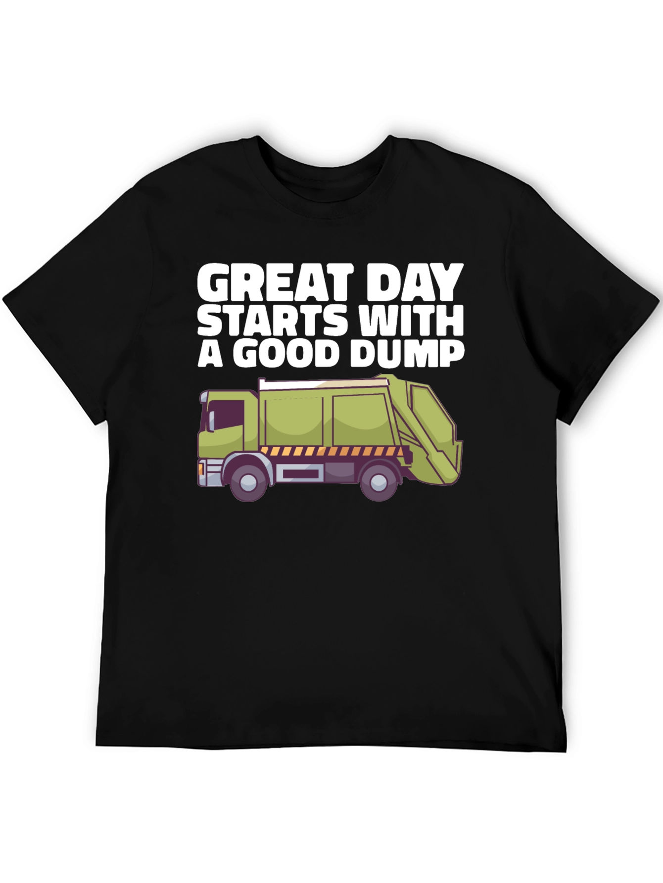 Black Funny Garbage Truck Graphic T-Shirt view 5