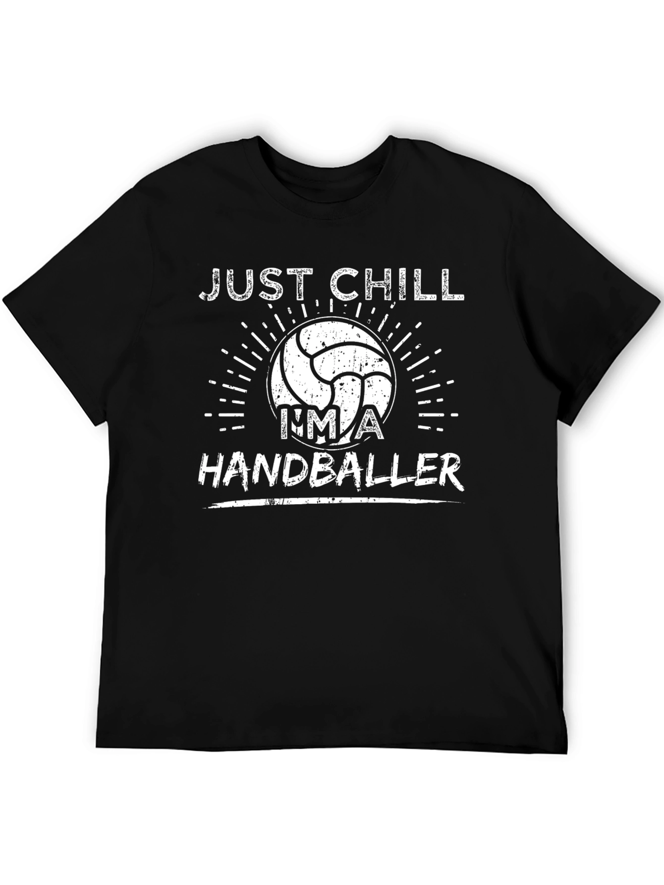 Black Just Chill I'm a Handballer T-Shirt view 5