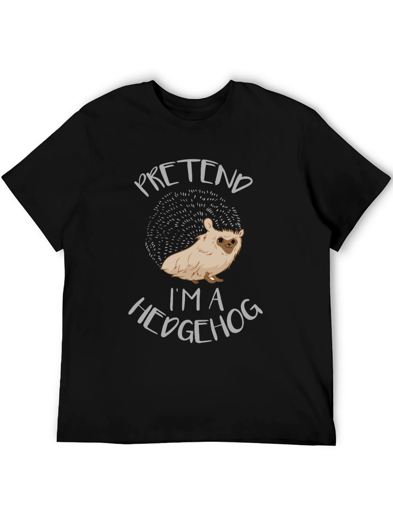 Black Pretend I'm A Hedgehog Novelty T-Shirt view 5