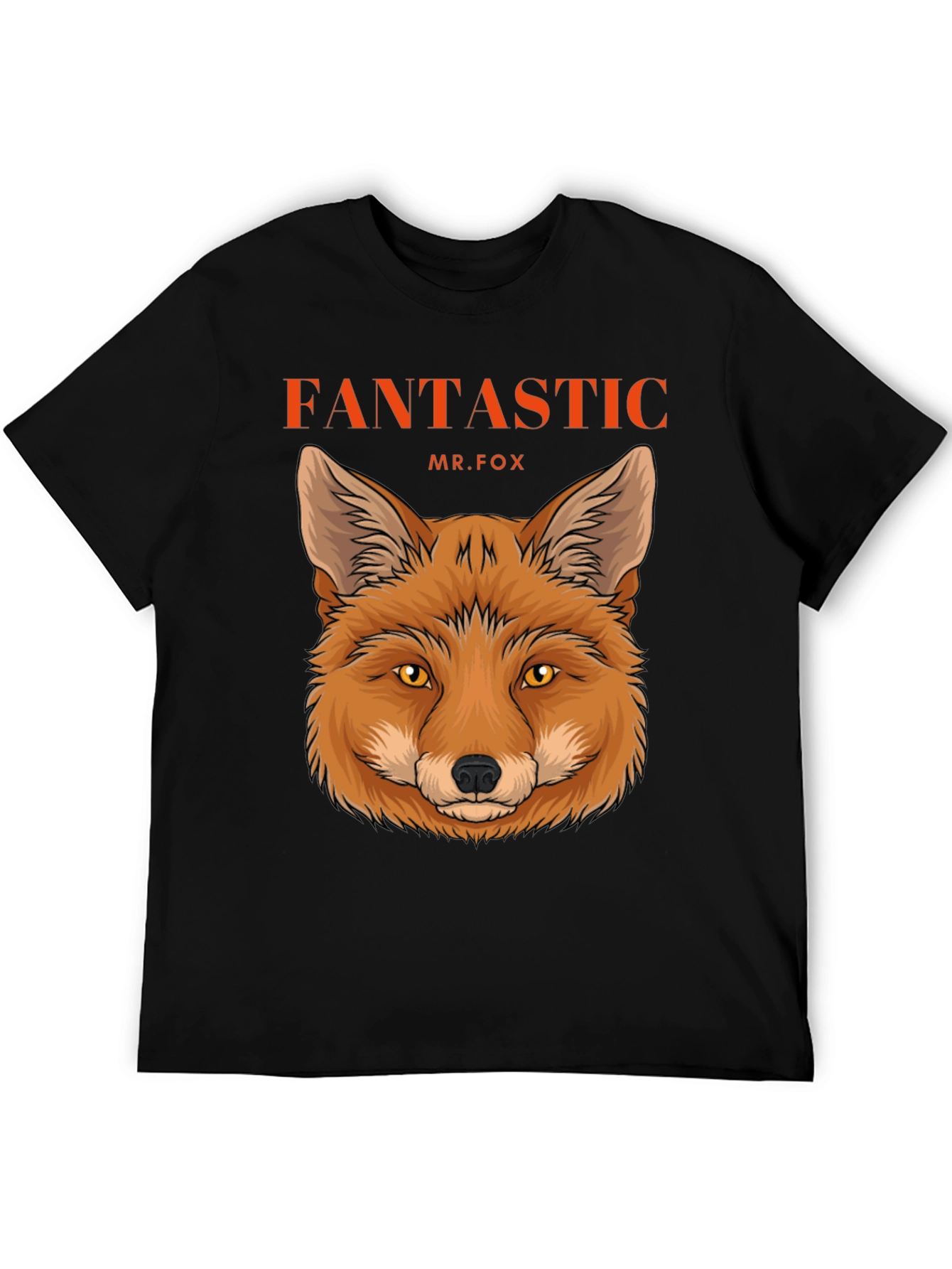 Black Fantastic Mr. Fox Graphic Tee - Black Cotton T-Shirt view 5