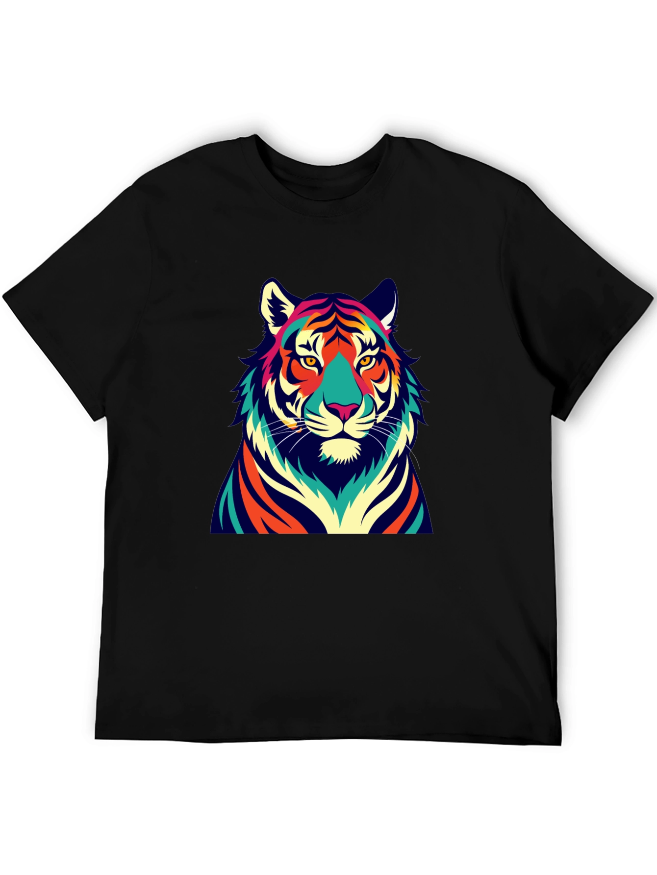 Black Vibrant Tiger Graphic Tee - Bold Style view 5