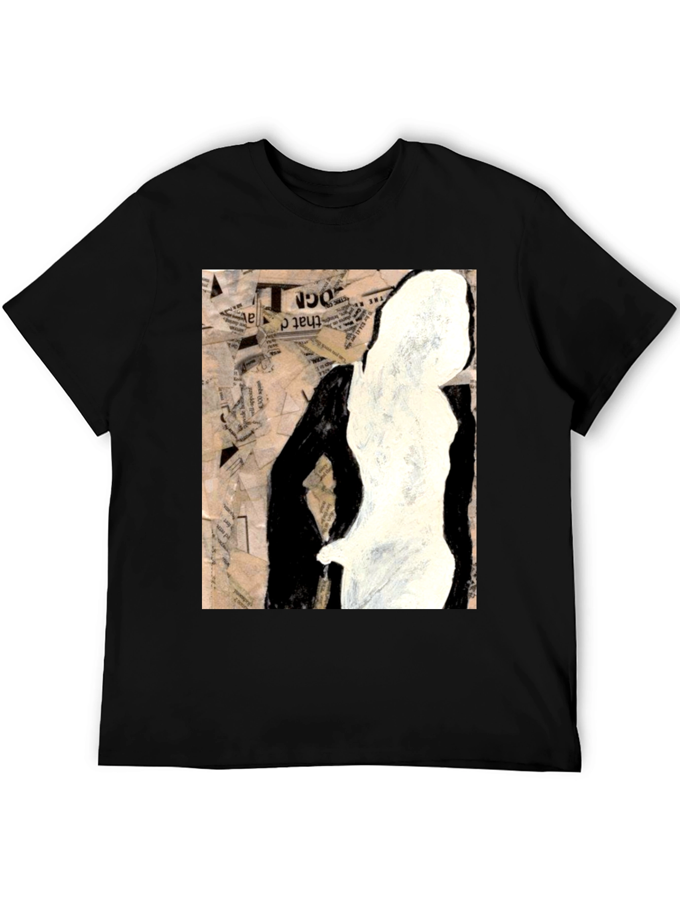 Black Abstract Silhouette Graphic Tee - Unisex Black T-Shirt view 5